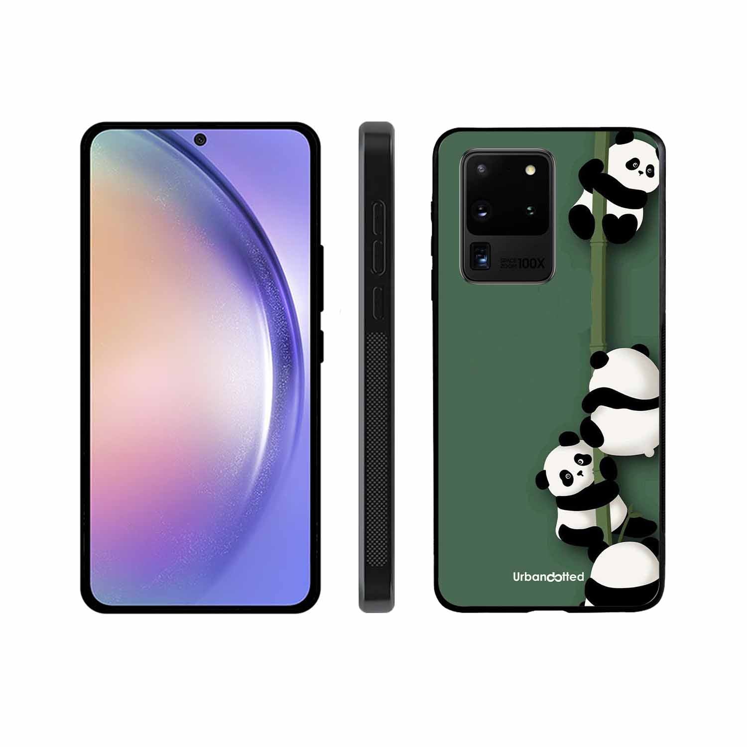 Climbing Pandas Glass Case For Samsung S20 Ultra