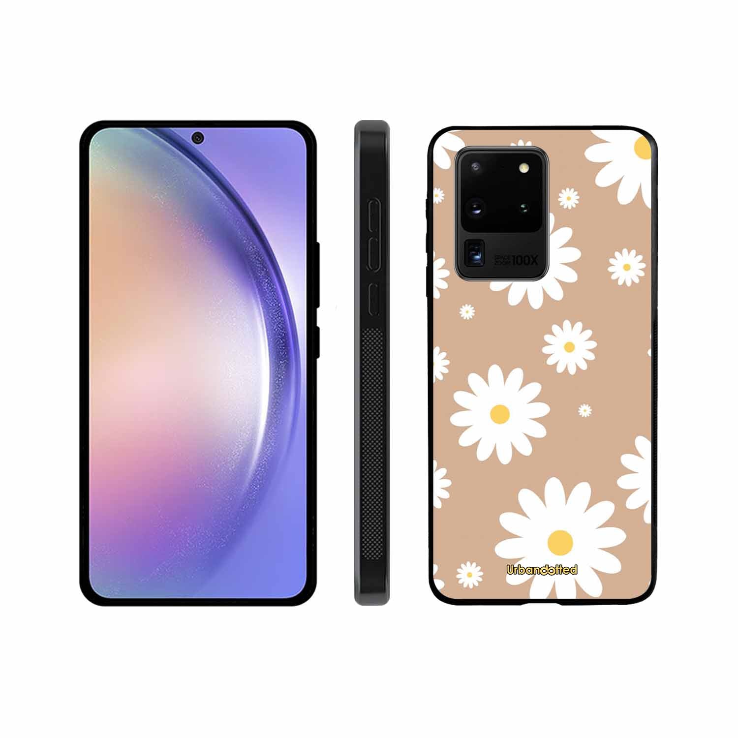 Tan Daisy Field Glass Case For Samsung S20 Ultra