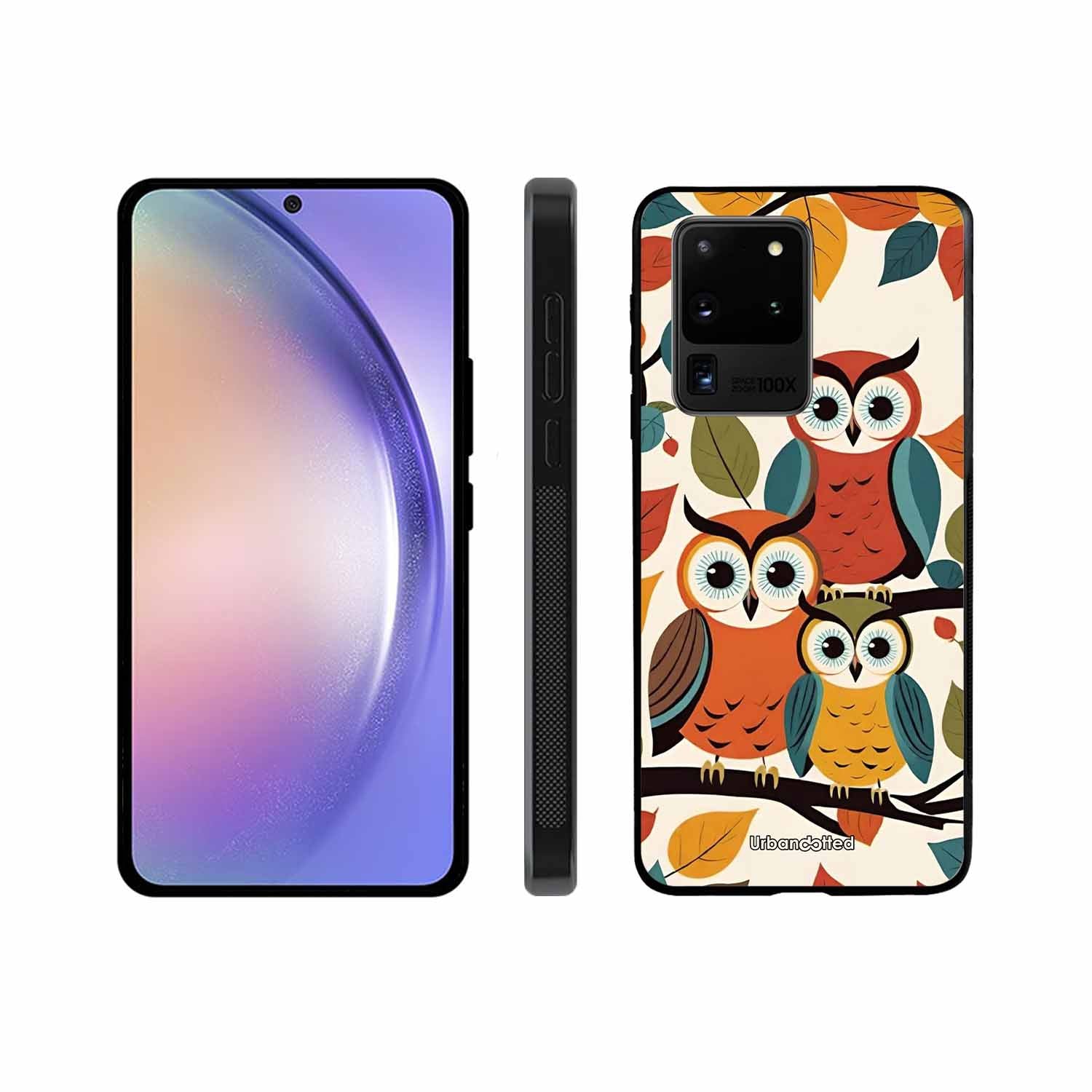 Retro Owl Family Glass Case For Samsung S20 Ultra