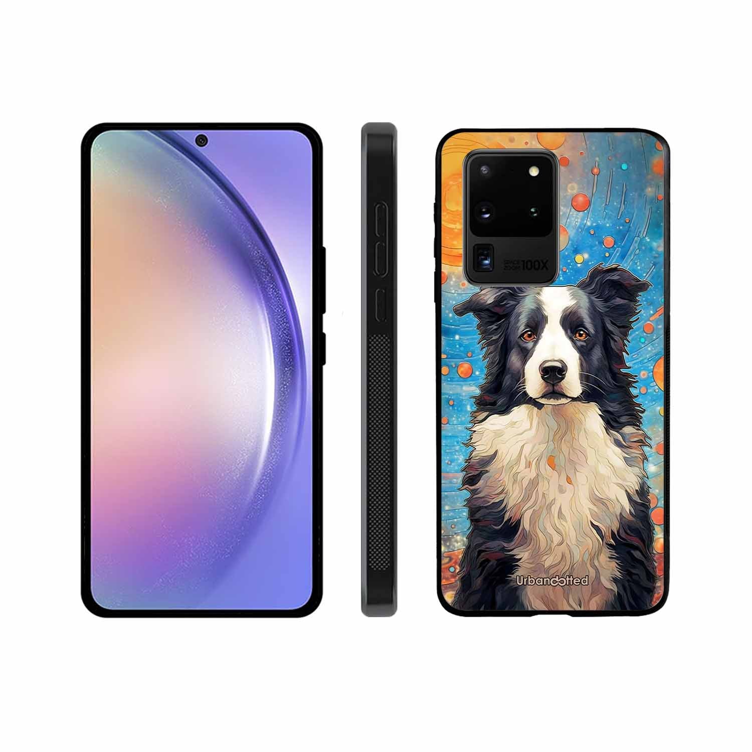 Artistic Dog Illustration Glass Case For Samsung S20 Ultra