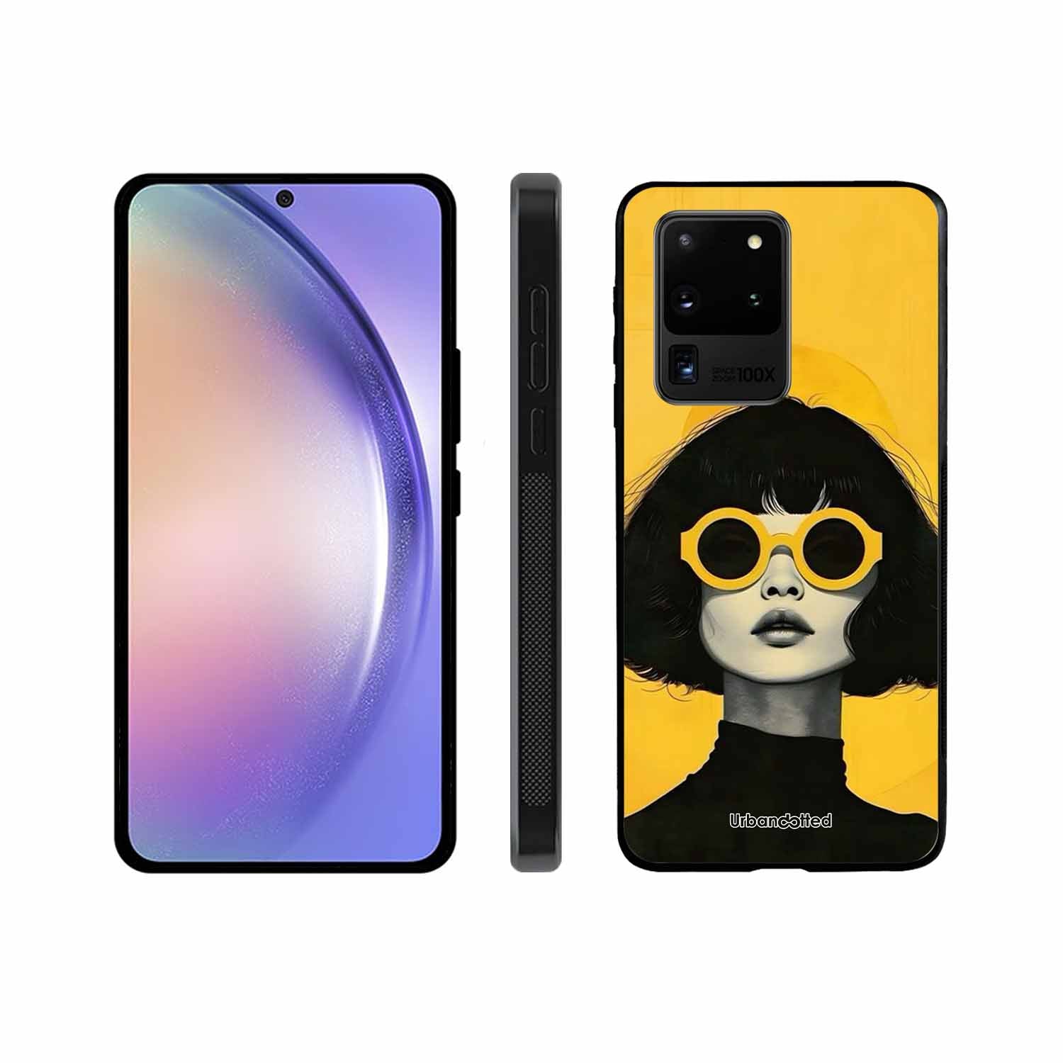 Retro Sunglasses Portrait Glass Case For Samsung S20 Ultra