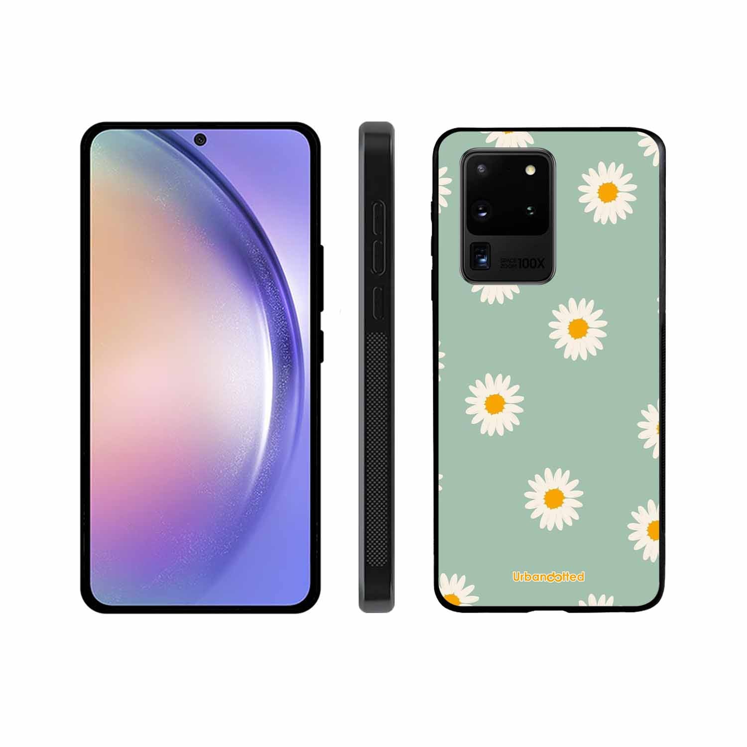Scattered White Daisies Glass Case For Samsung S20 Ultra