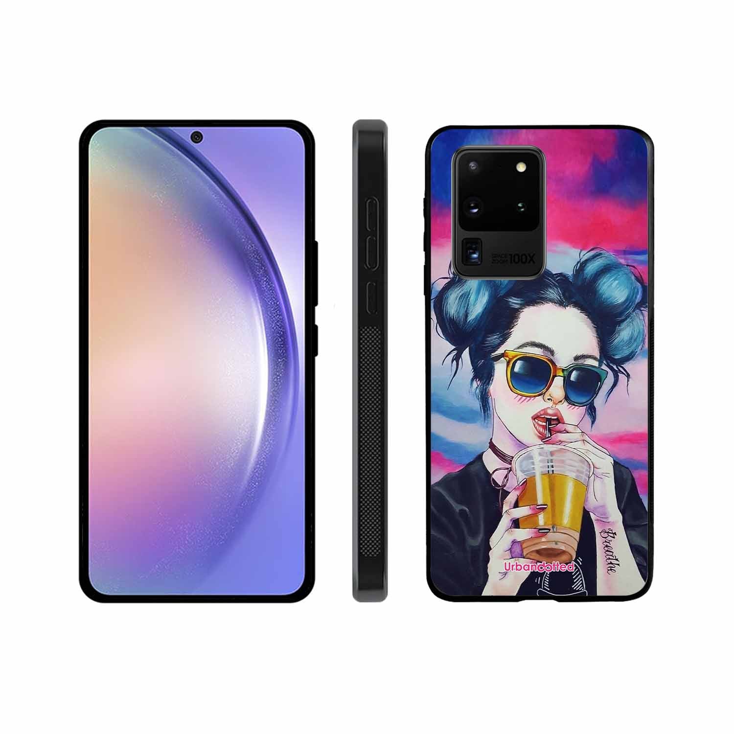 "Breathe" Tattoo Girl Glass Case For Samsung S20 Ultra