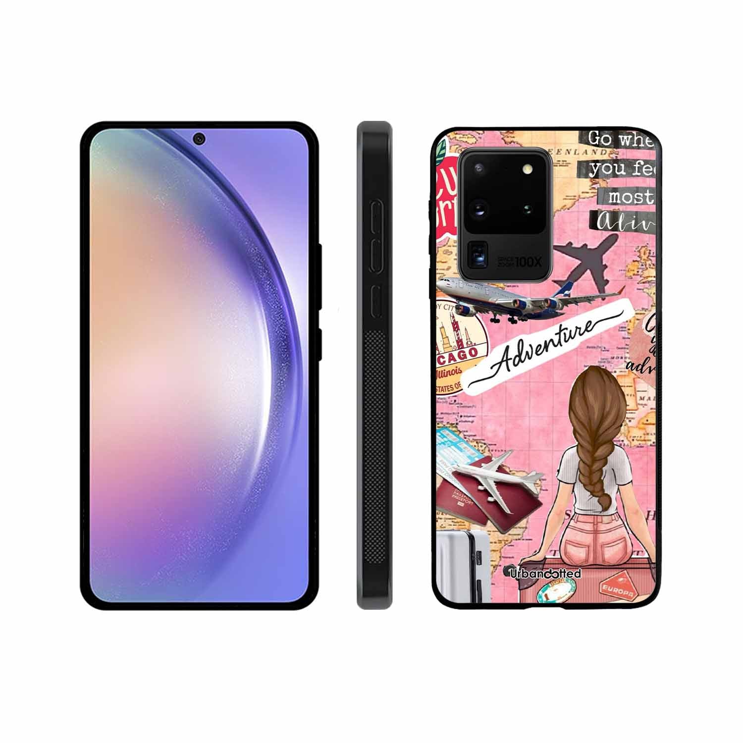 Travel Adventure Map Glass Case For Samsung S20 Ultra