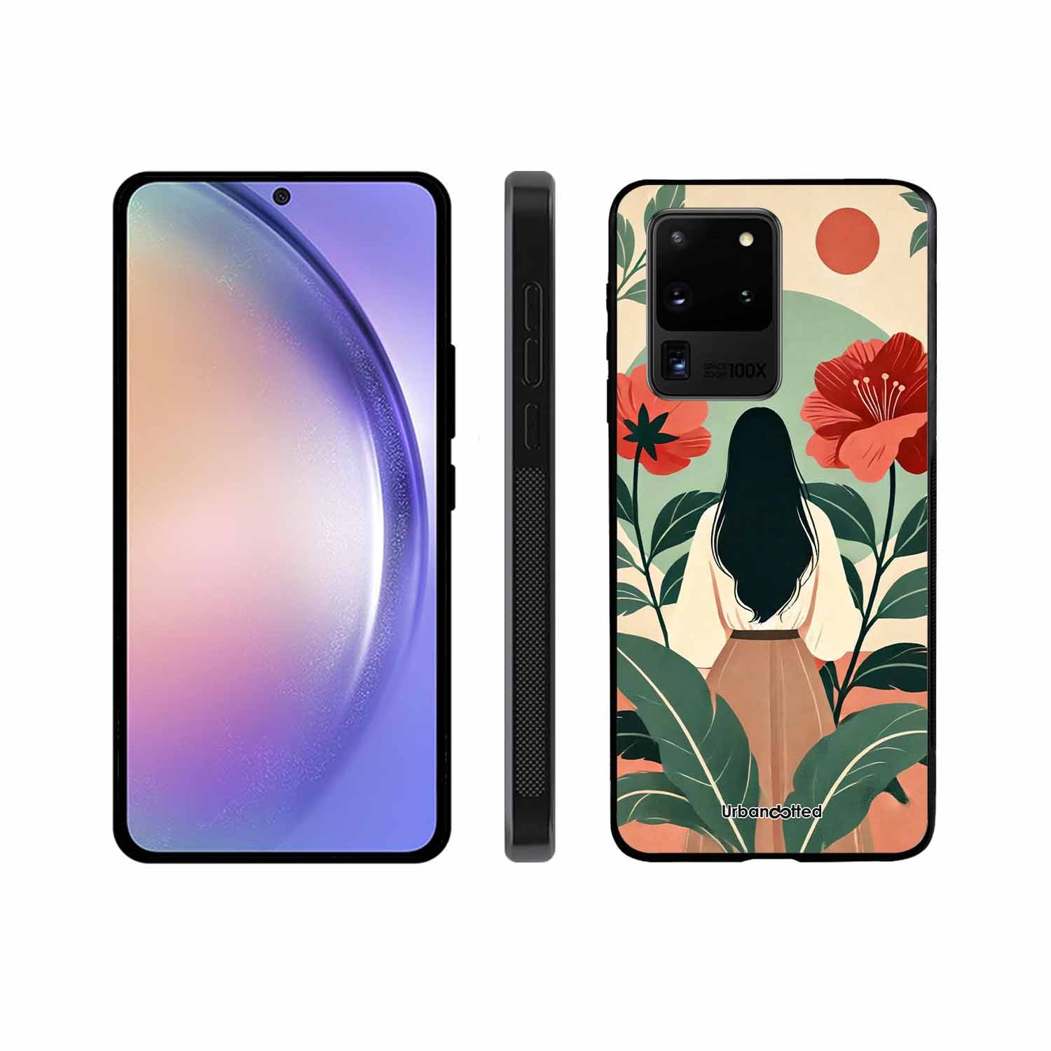 Woman in Floral Garden Glass Case For Samsung S20 Ultra