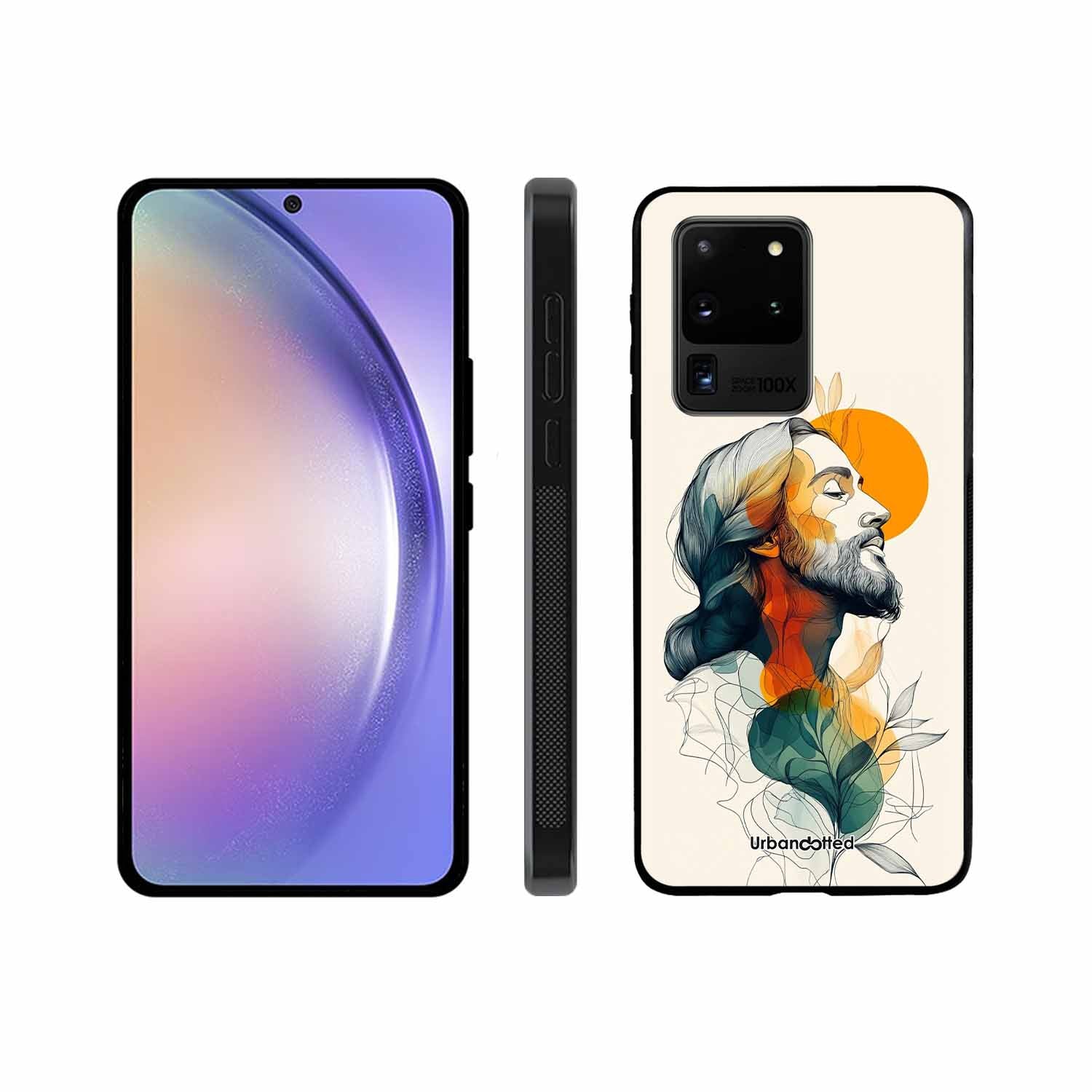 Jesus in Profile Prayer Glass Case For Samsung S20 Ultra