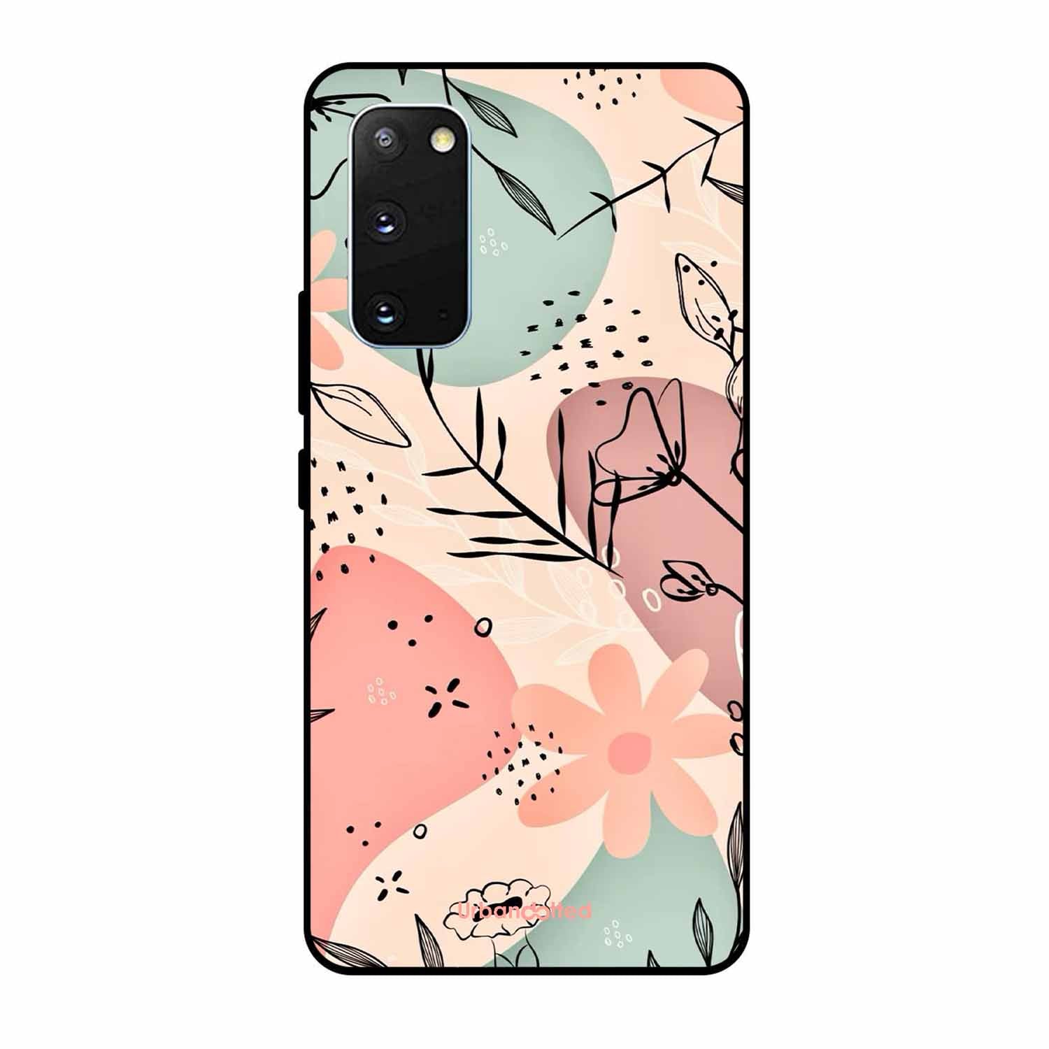 Abstract Floral Glass Case For Samsung S20