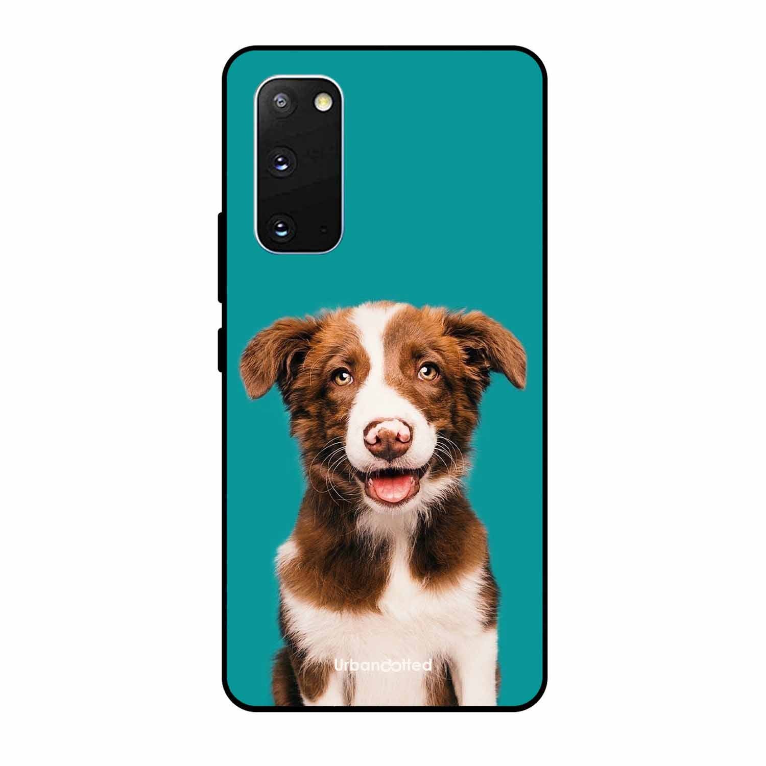 Smiling Dog Portrait Glass Case For Samsung S20