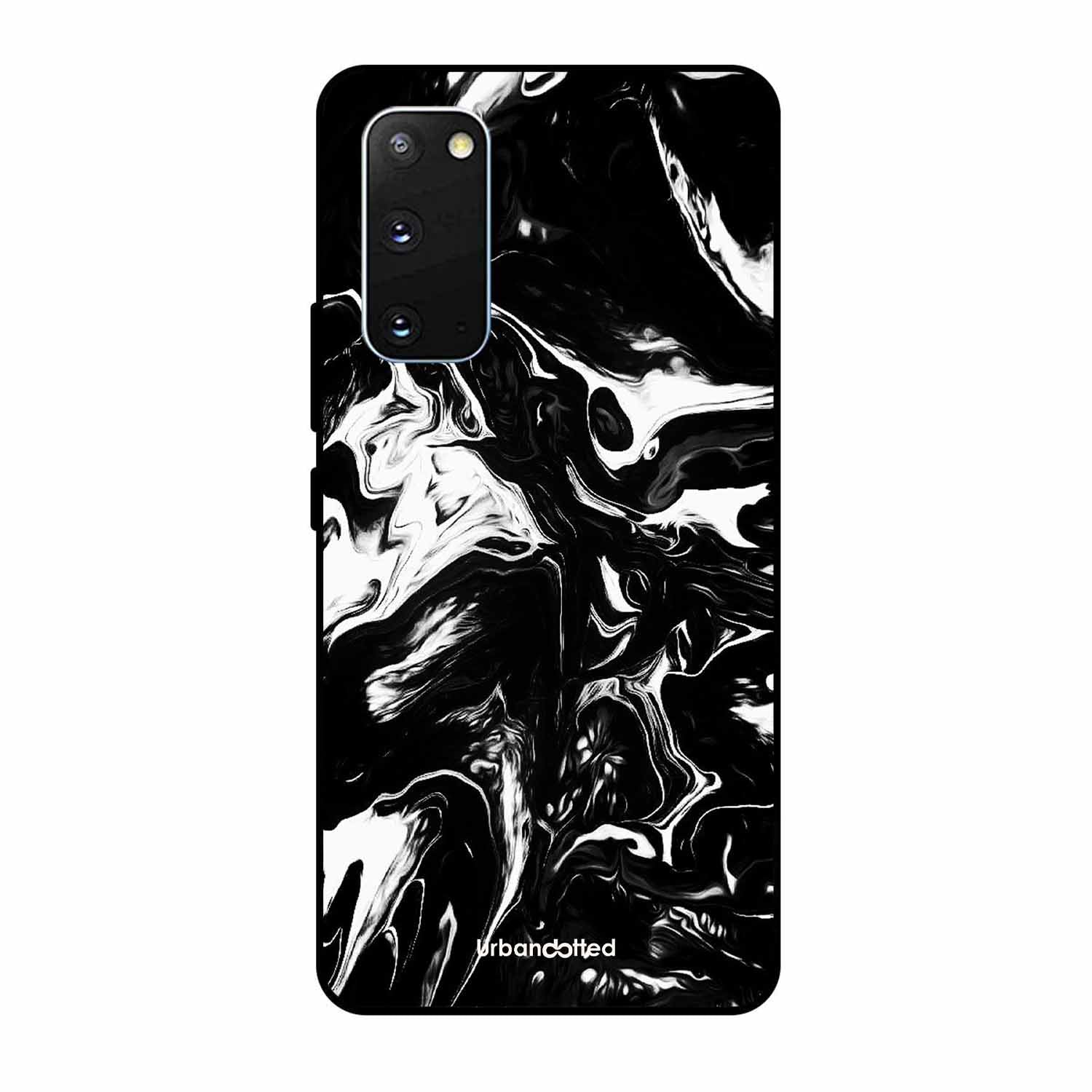 Dark Marble Texture Glass Case For Samsung S20