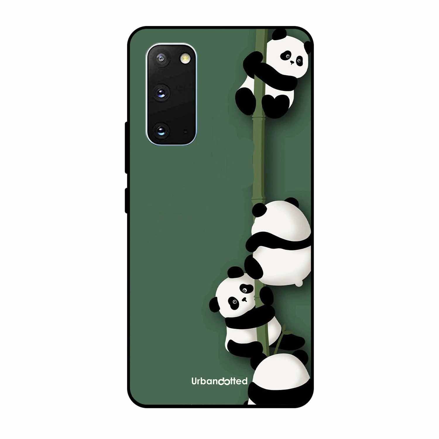 Climbing Pandas Glass Case For Samsung S20