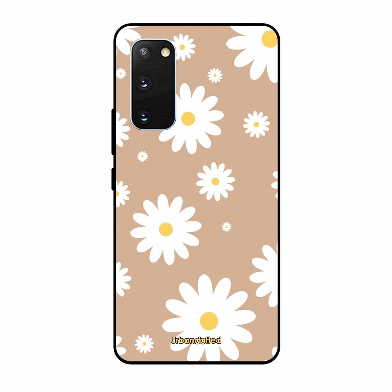 Tan Daisy Field Glass Case For Samsung S20