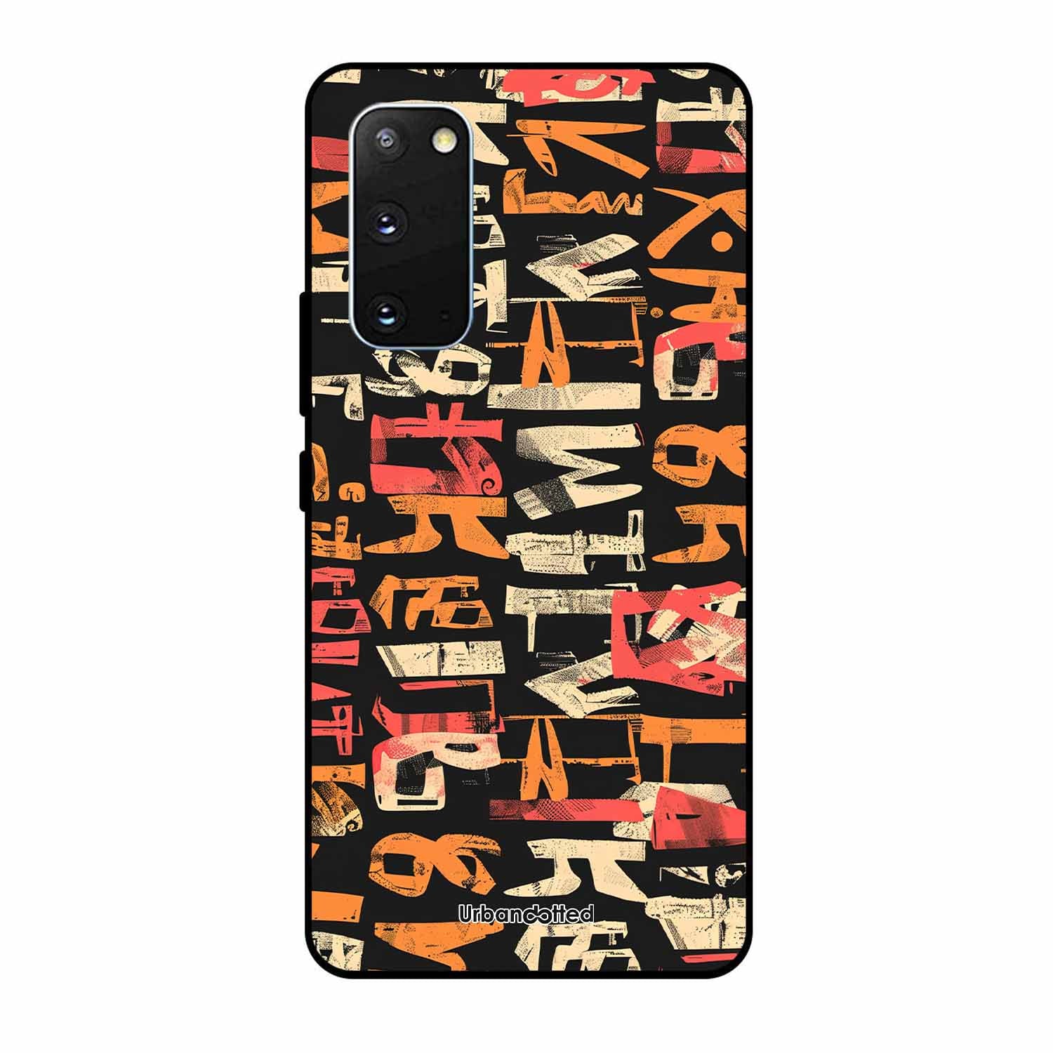 Mixed Typography Design Glass Case For Samsung S20