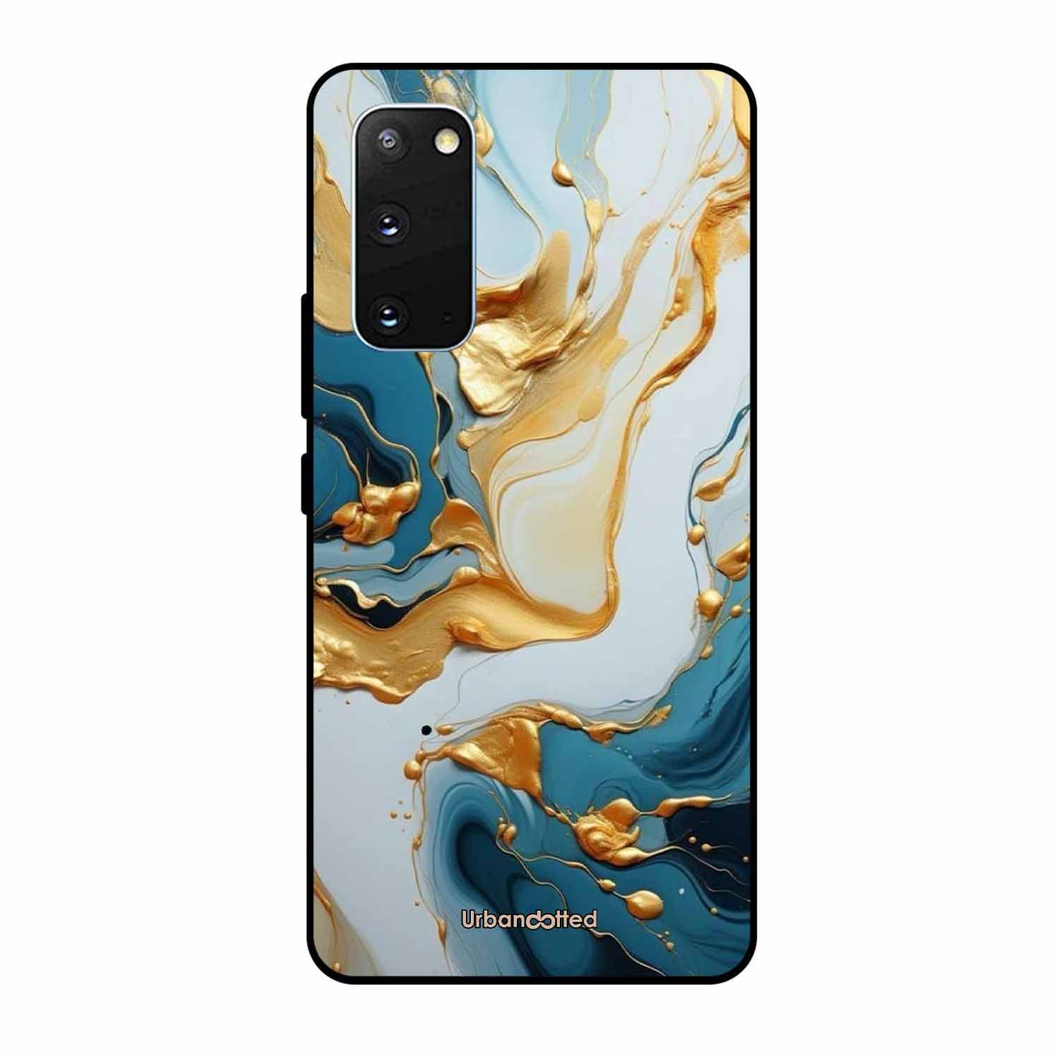 Luxurious Marble Effect Glass Case For Samsung S20