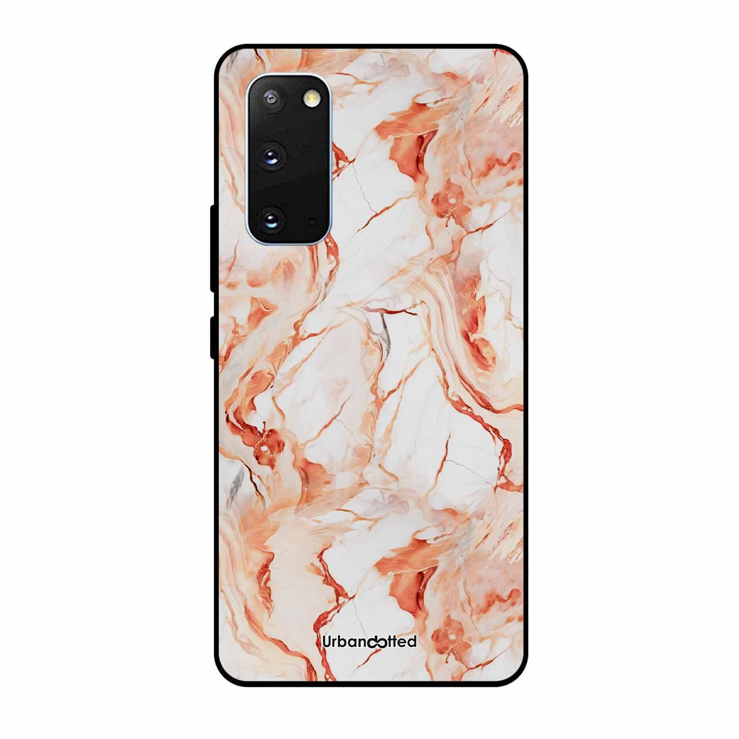 Elegant Rose Gold Veins Glass Case For Samsung S20