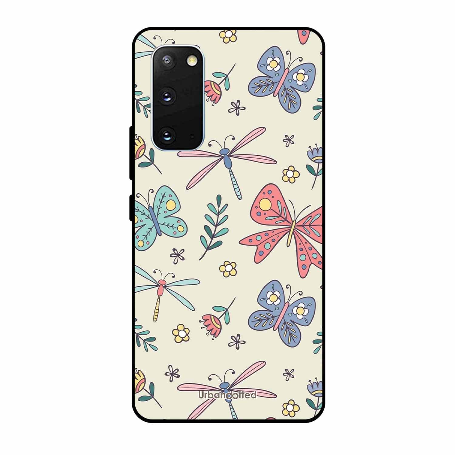 Butterfly and Dragonfly Garden Glass Case For Samsung S20