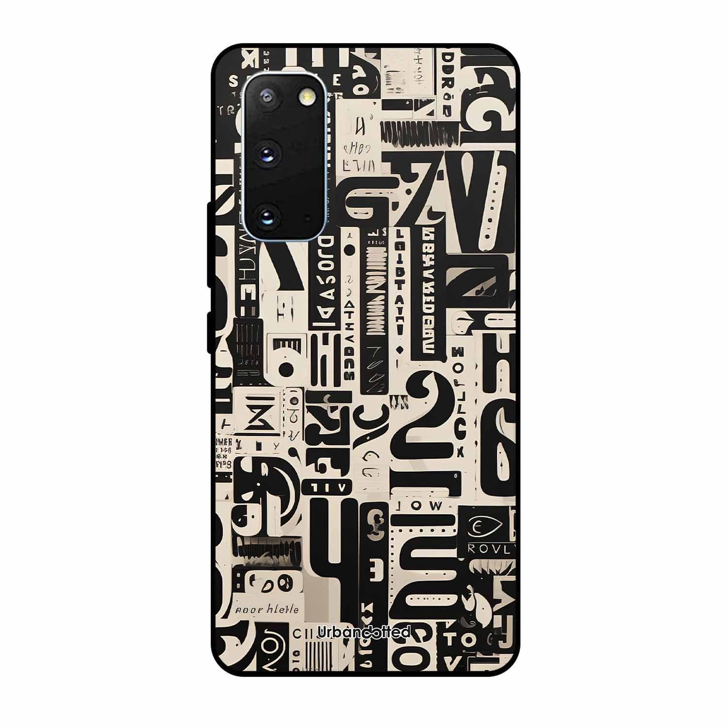 Abstract Typography Collage Glass Case For Samsung S20