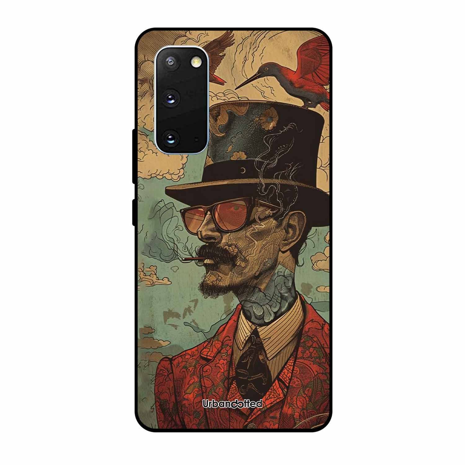 Steampunk Gentleman Smoker Glass Case For Samsung S20