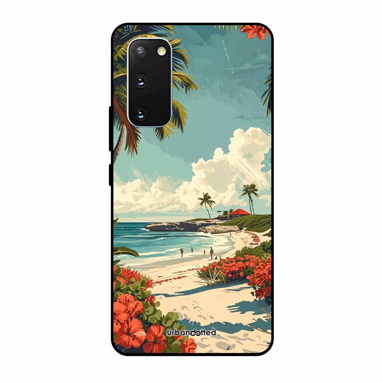 Tropical Beach Paradise Glass Case For Samsung S20