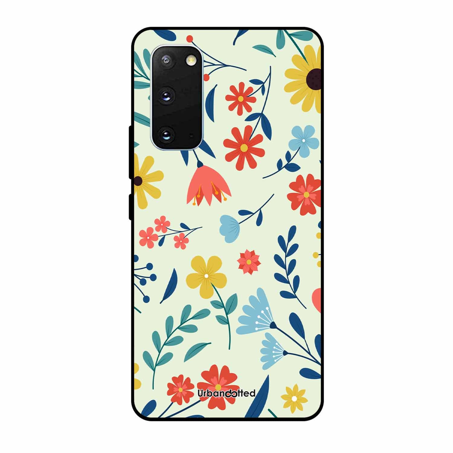 Colorful Wildflower Meadow Glass Case For Samsung S20