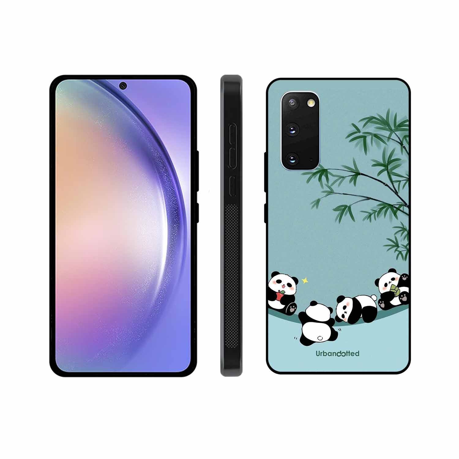 Cute Resting Pandas Glass Case For Samsung S20