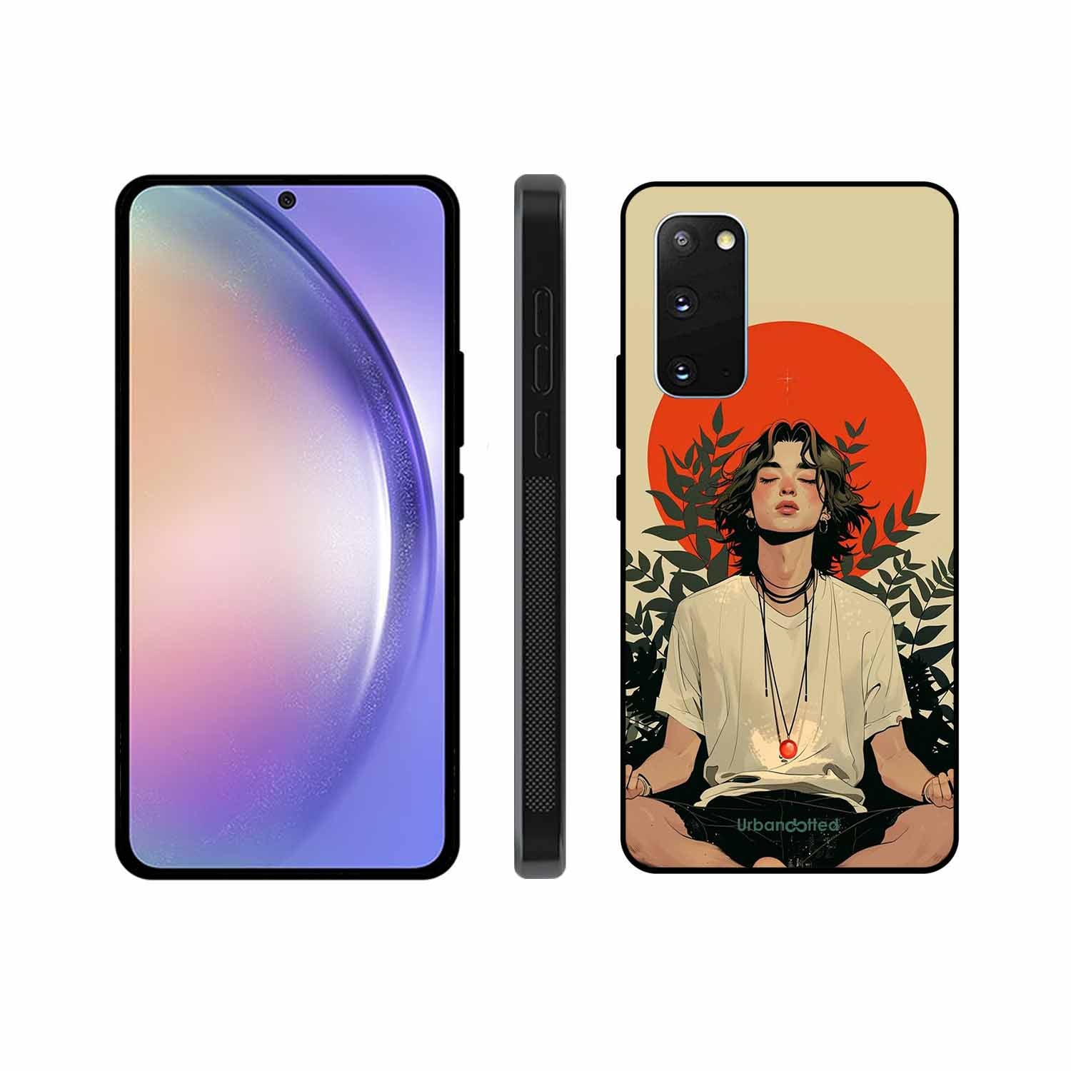 Meditating Figure Glass Case For Samsung S20
