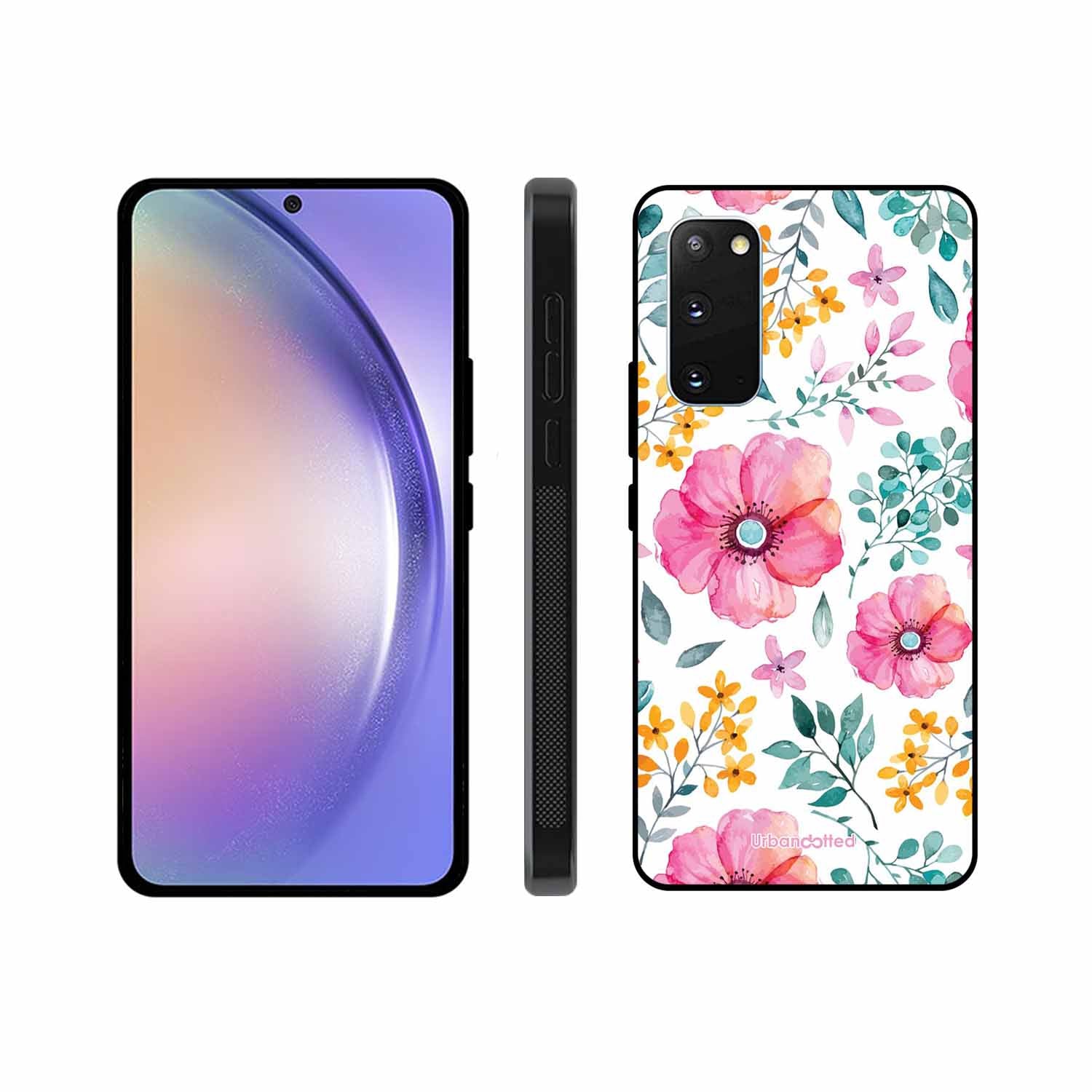 True Blue Wildflower Glass Case For Samsung S20