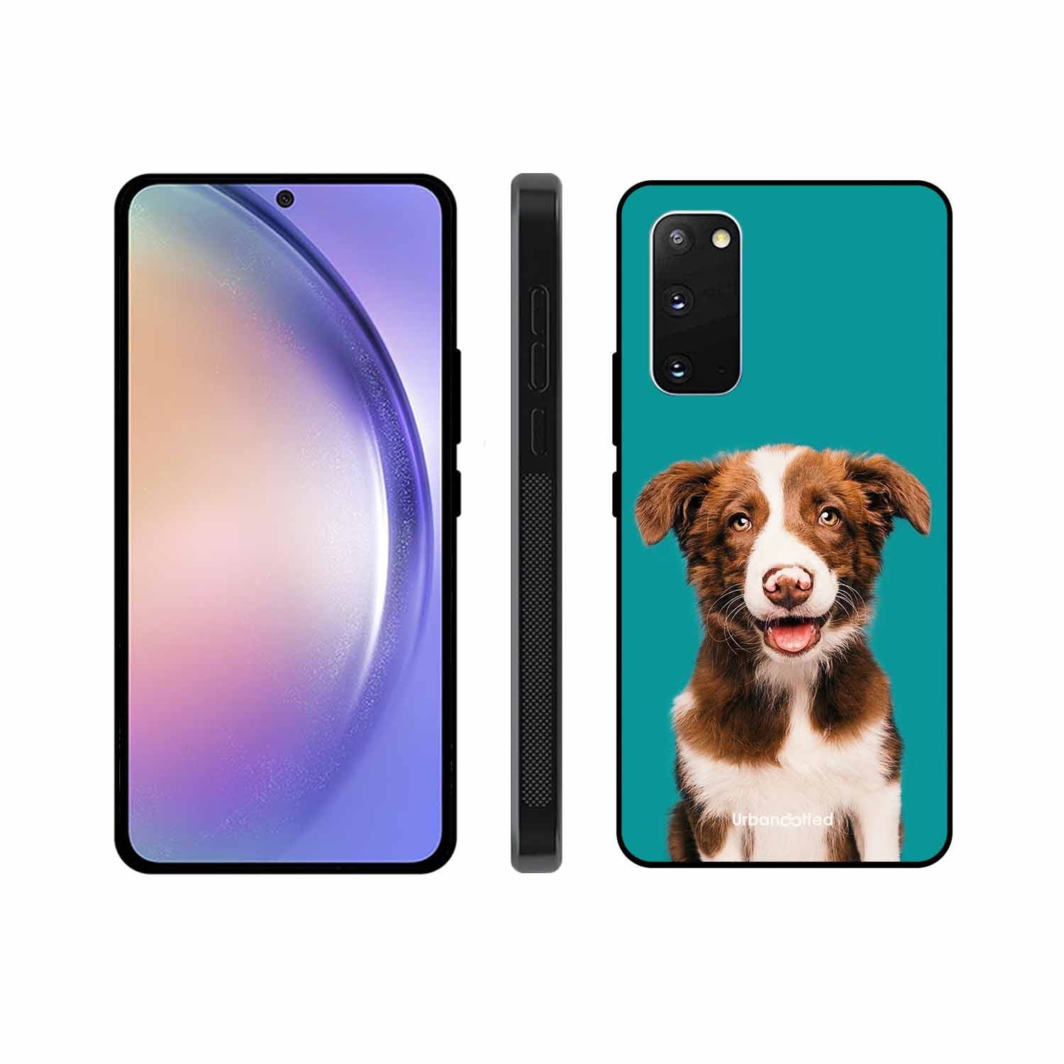 Smiling Dog Portrait Glass Case For Samsung S20