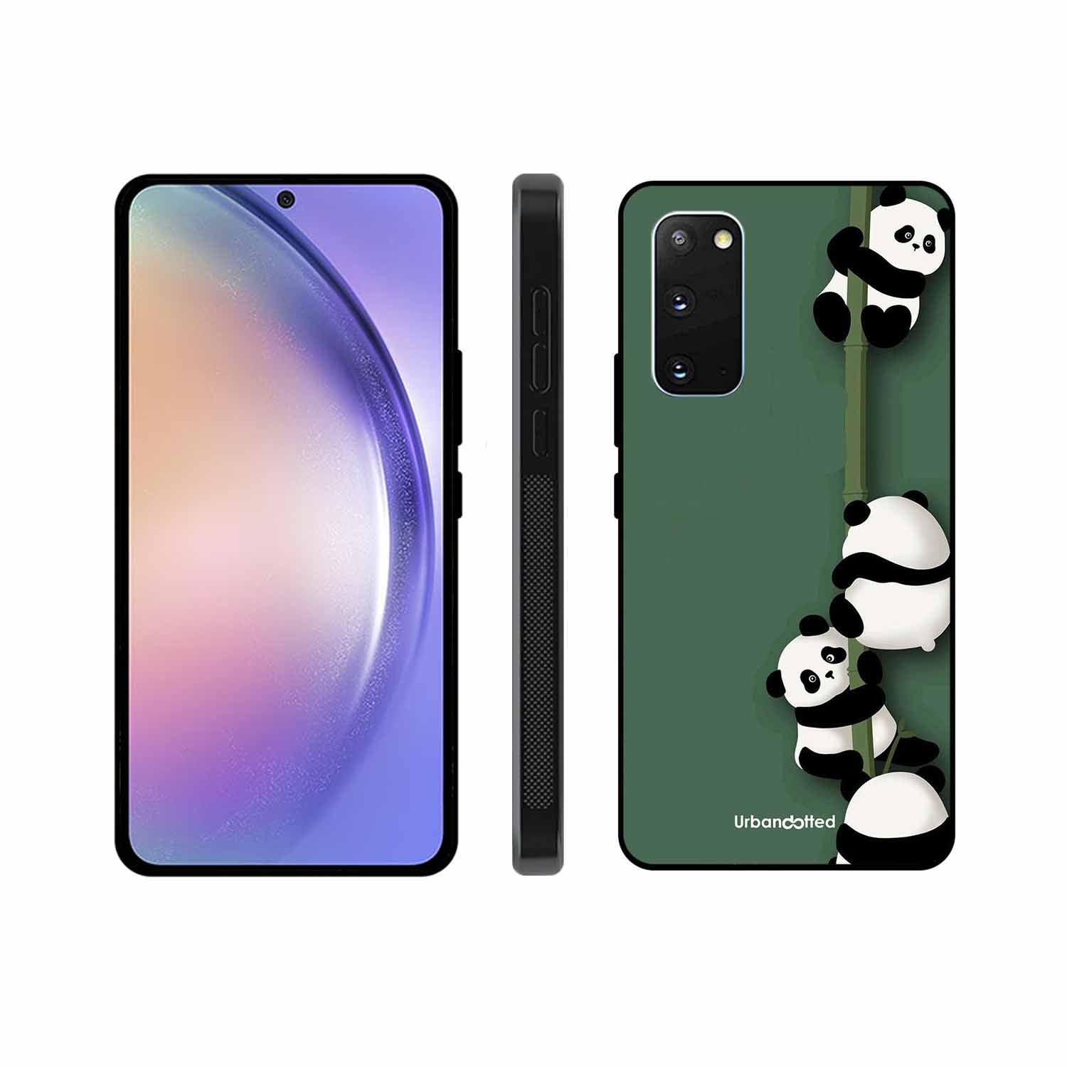 Climbing Pandas Glass Case For Samsung S20