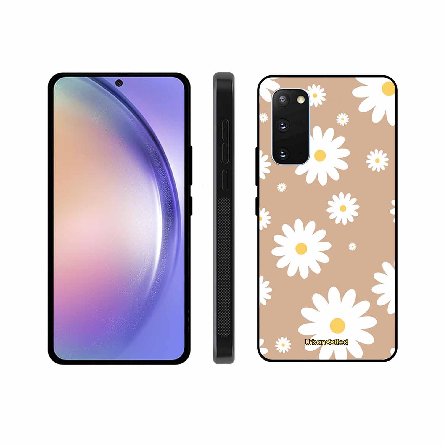 Tan Daisy Field Glass Case For Samsung S20
