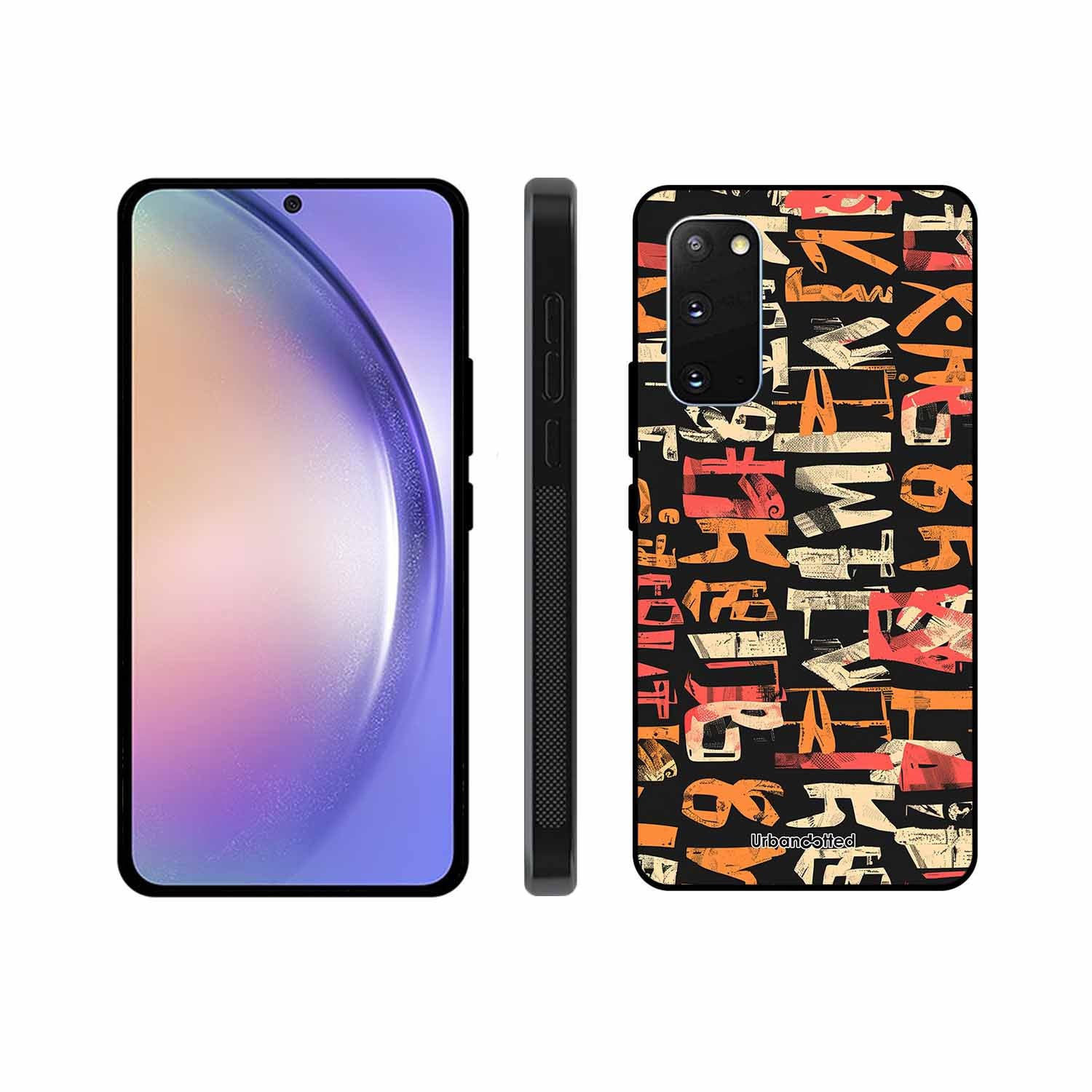 Mixed Typography Design Glass Case For Samsung S20