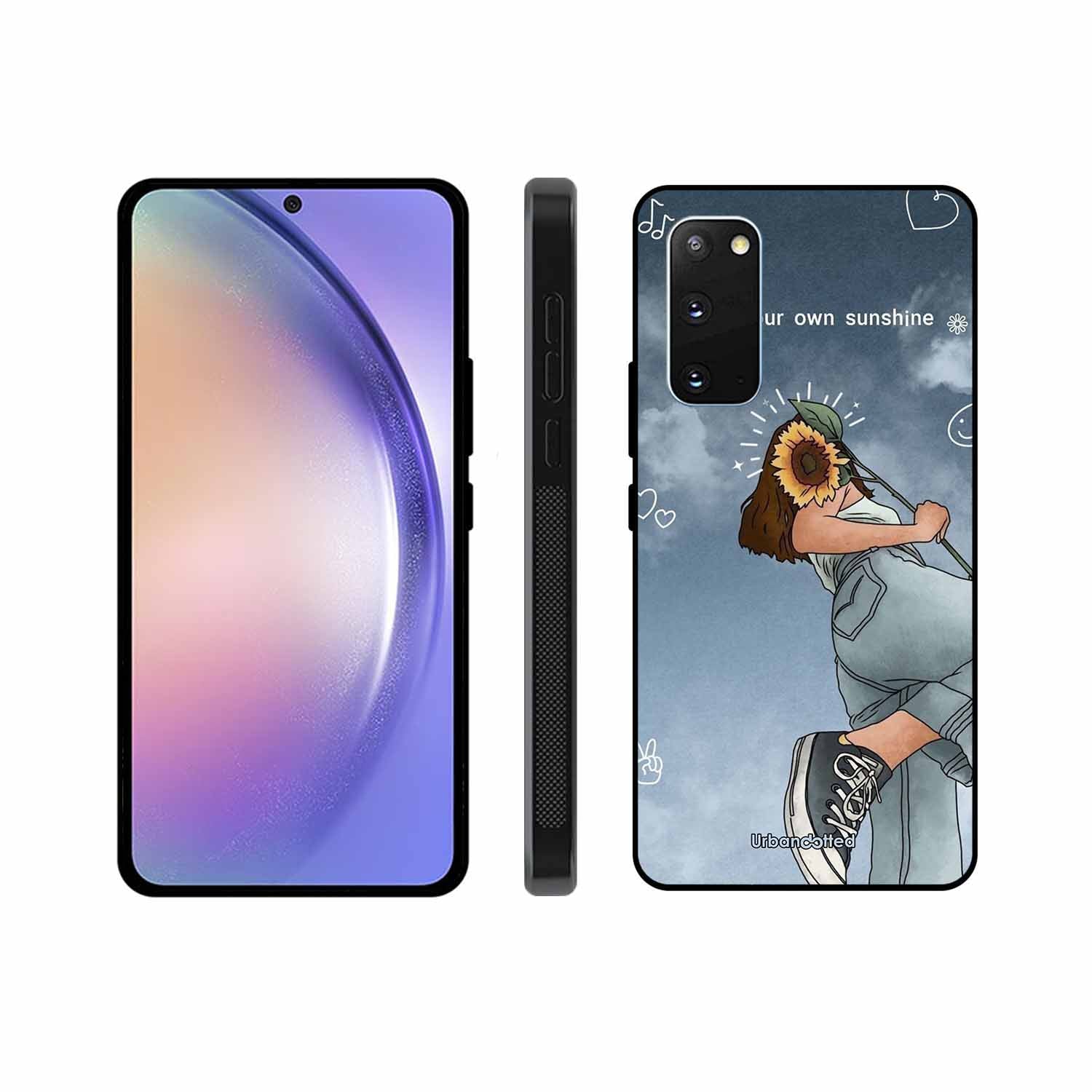 Girl with Sunflower Crown Glass Case For Samsung S20