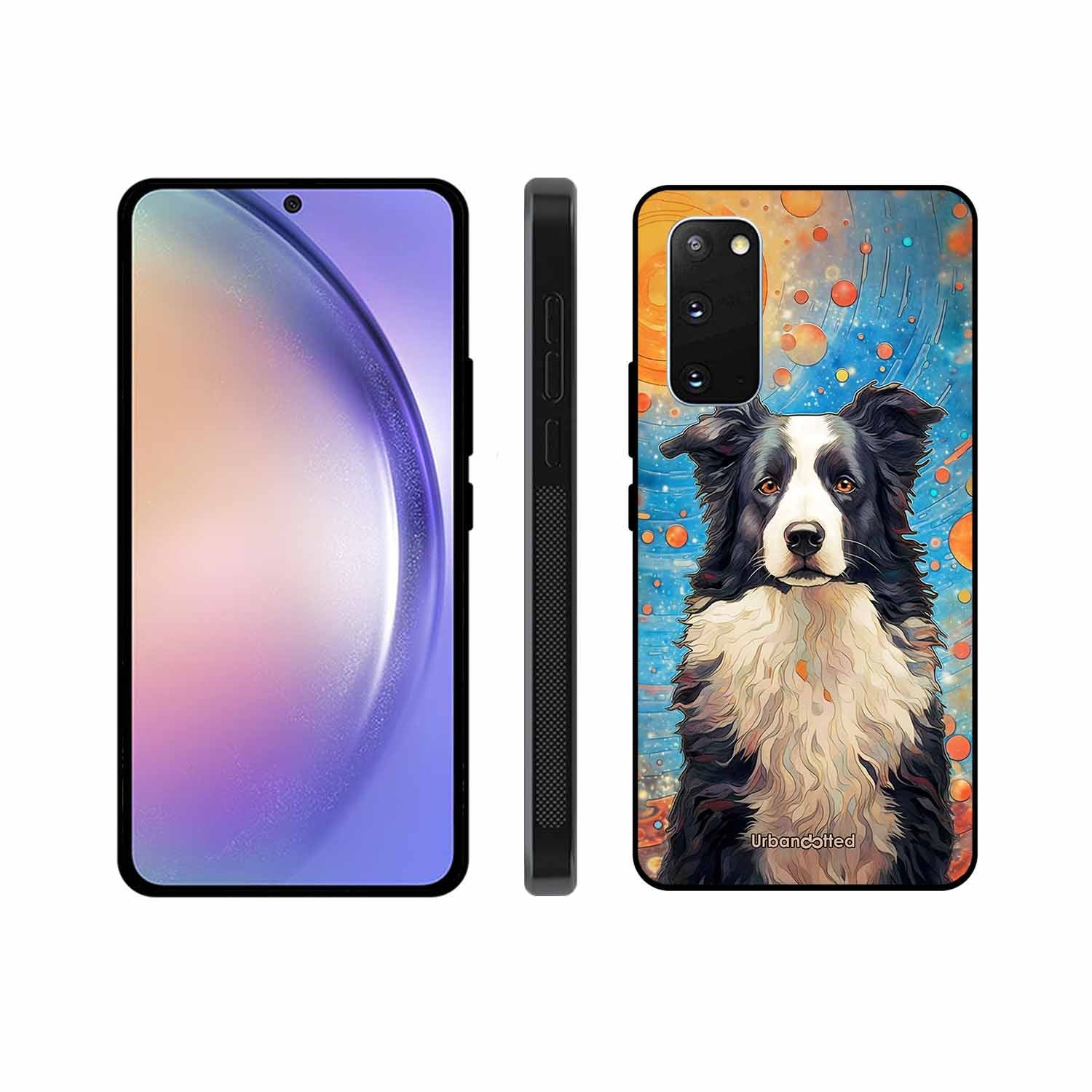Artistic Dog Illustration Glass Case For Samsung S20