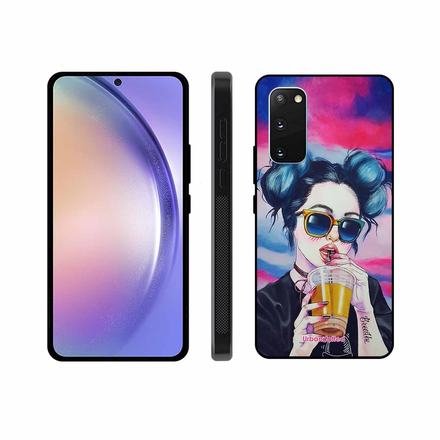 "Breathe" Tattoo Girl Glass Case For Samsung S20