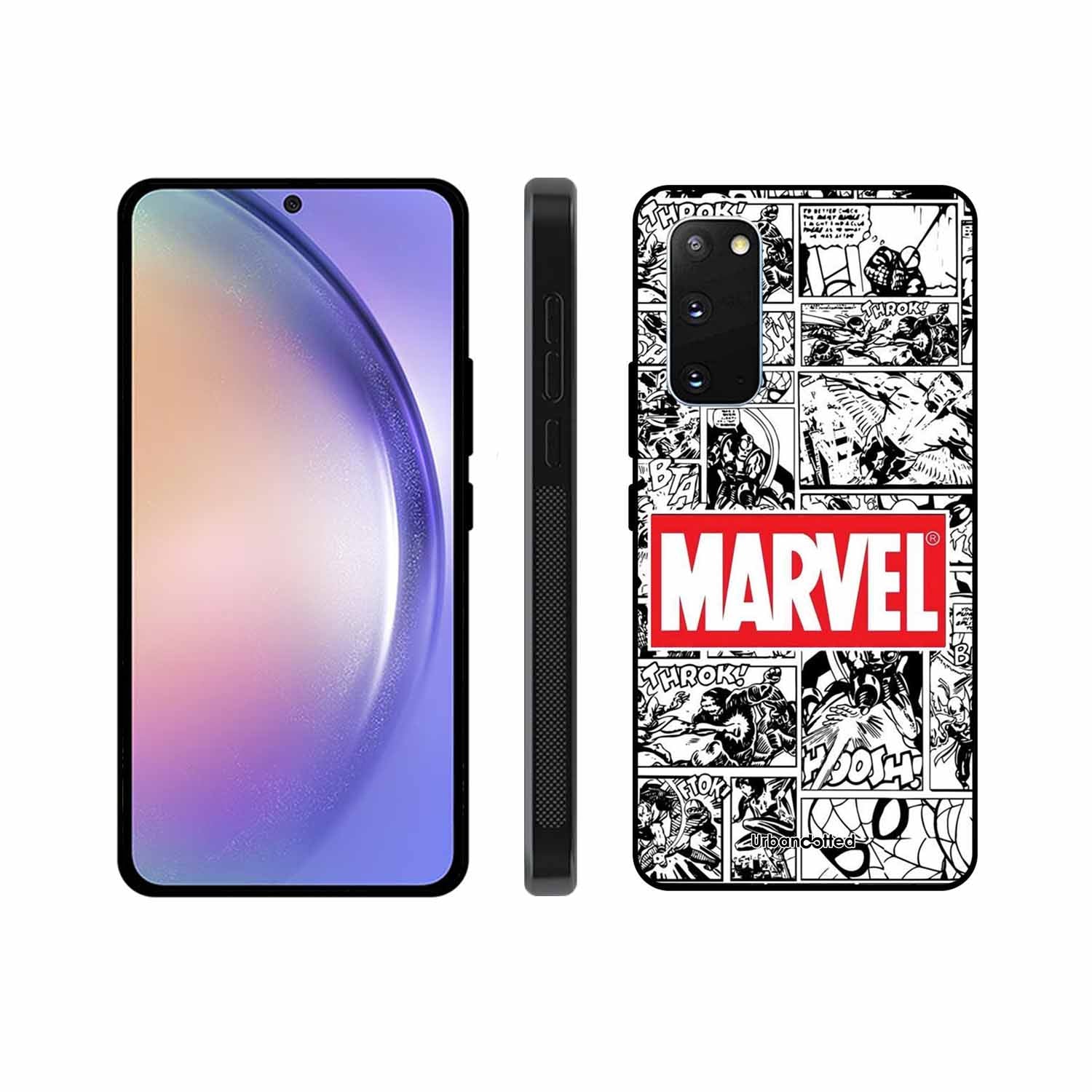 Black and White Comic Book Glass Case For Samsung S20