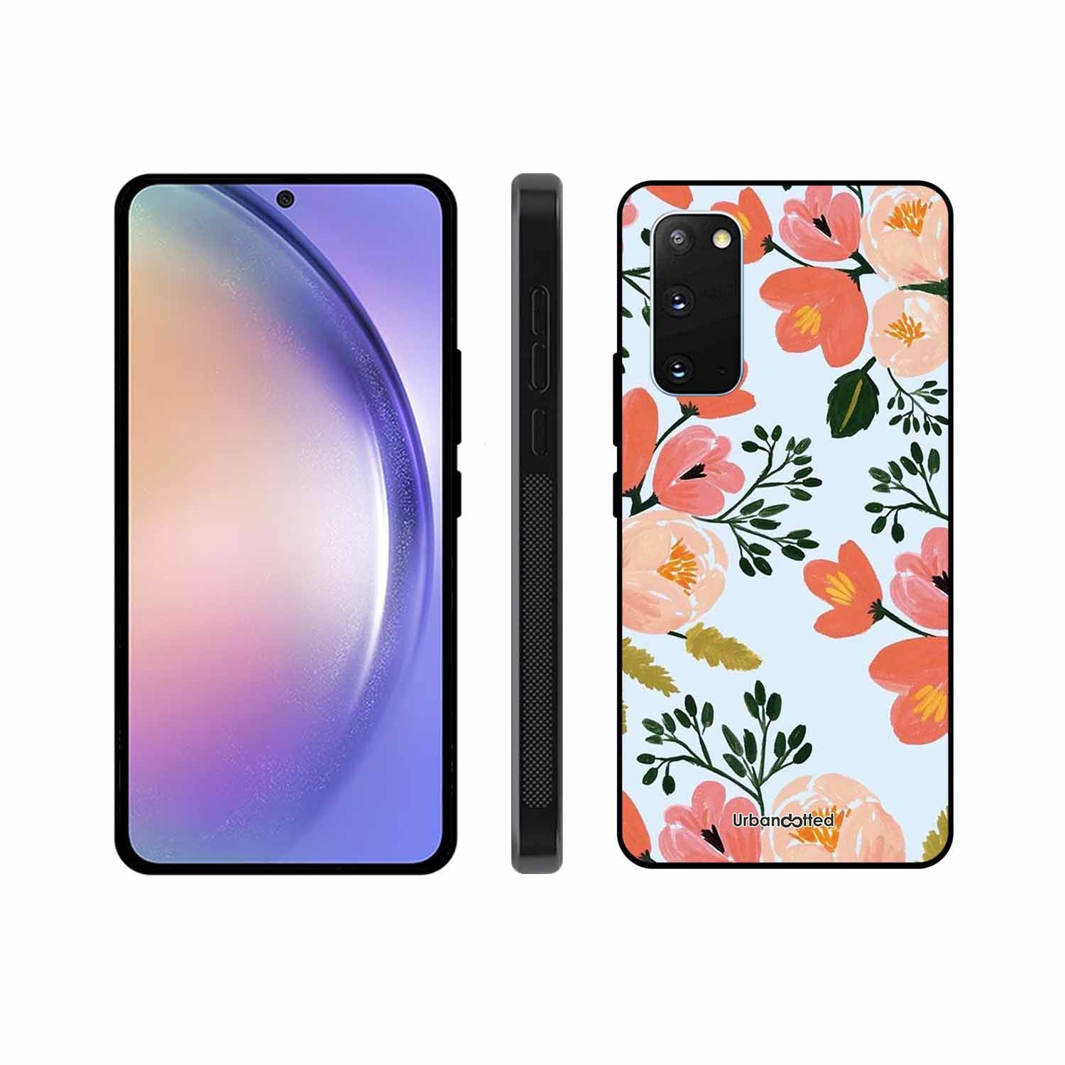 Painted Floral Bouque Glass Case For Samsung S20