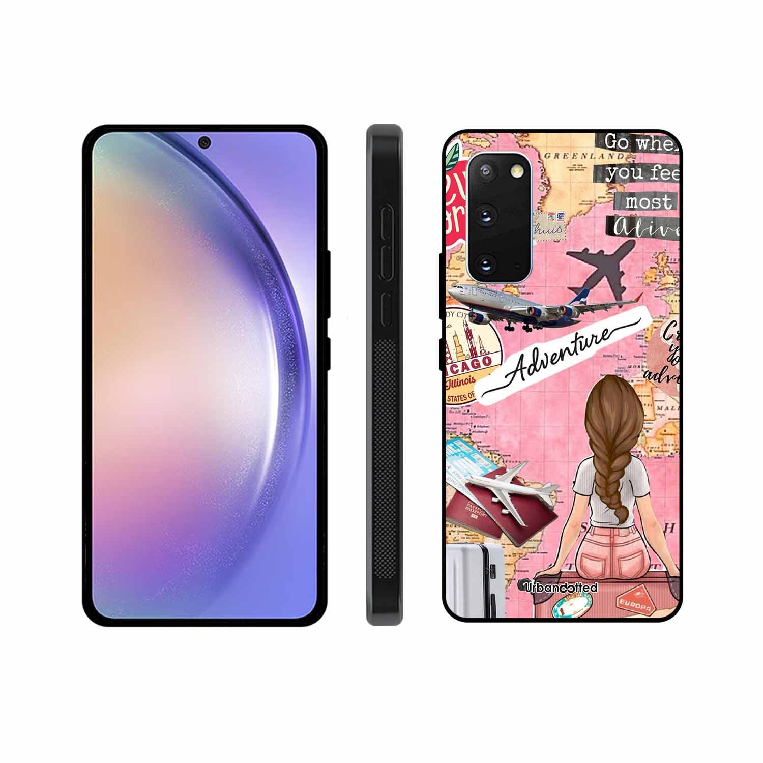 Travel Adventure Map Glass Case For Samsung S20