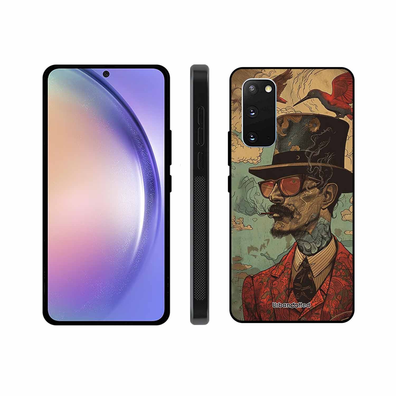 Steampunk Gentleman Smoker Glass Case For Samsung S20