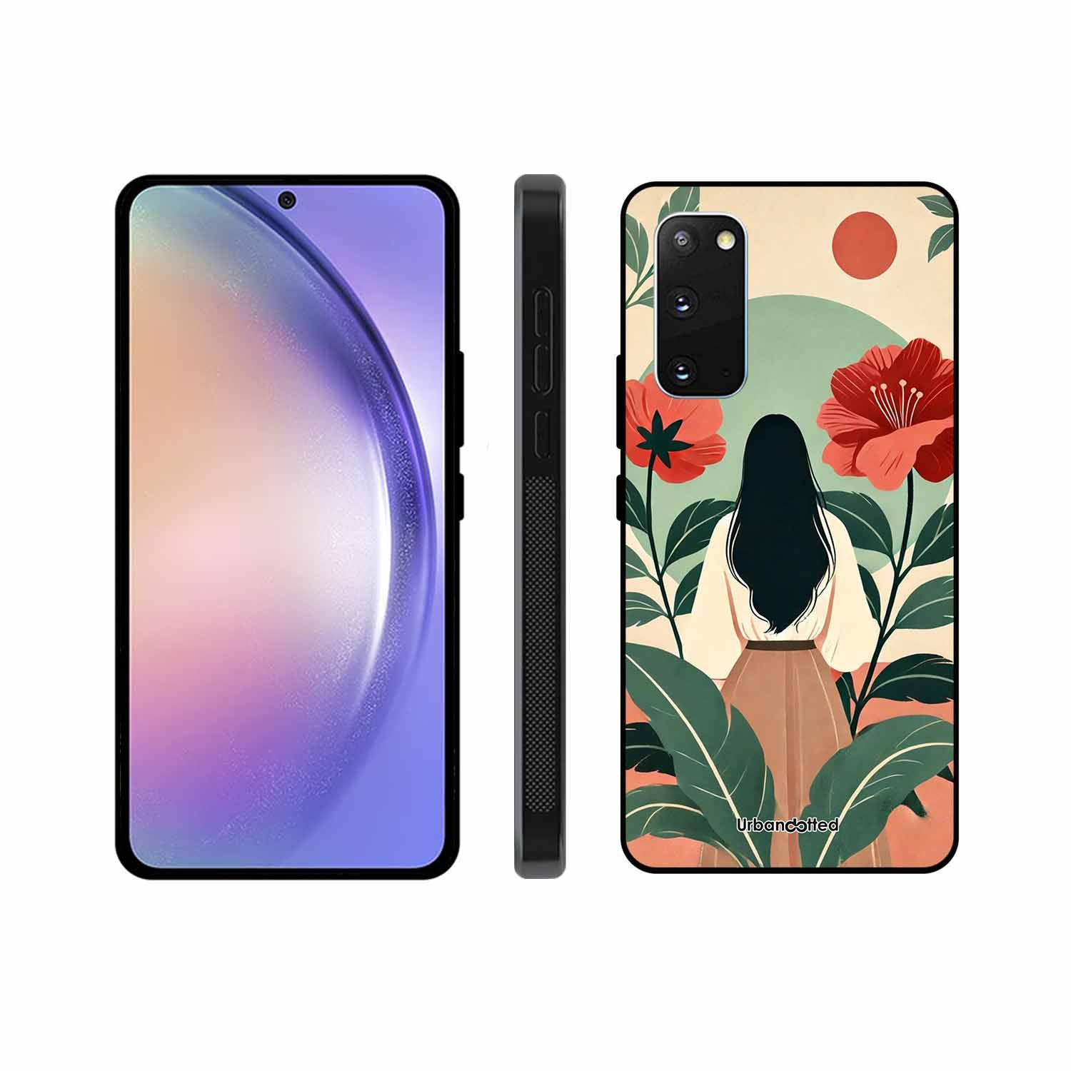 Woman in Floral Garden Glass Case For Samsung S20