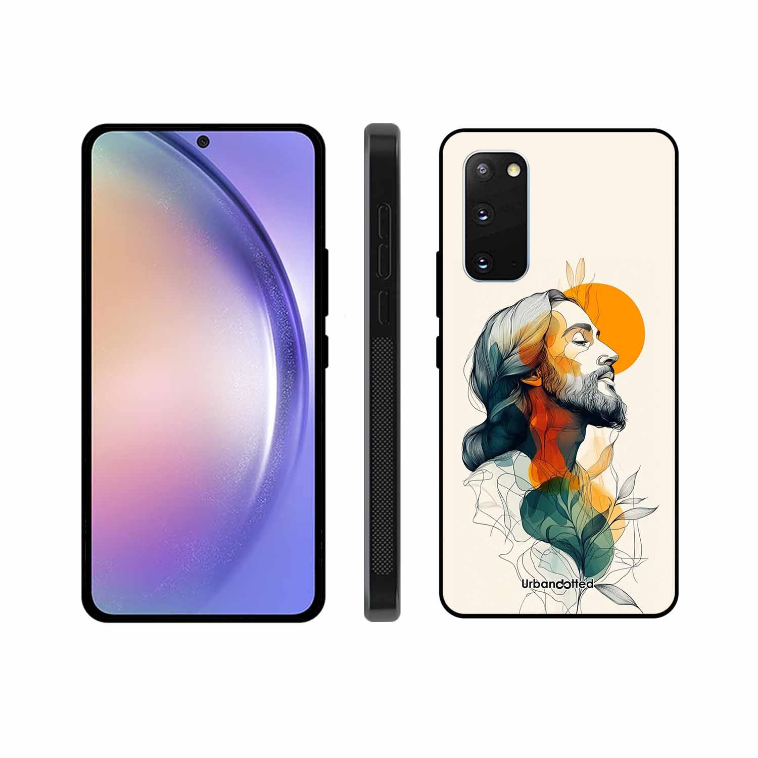 Jesus in Profile Prayer Glass Case For Samsung S20