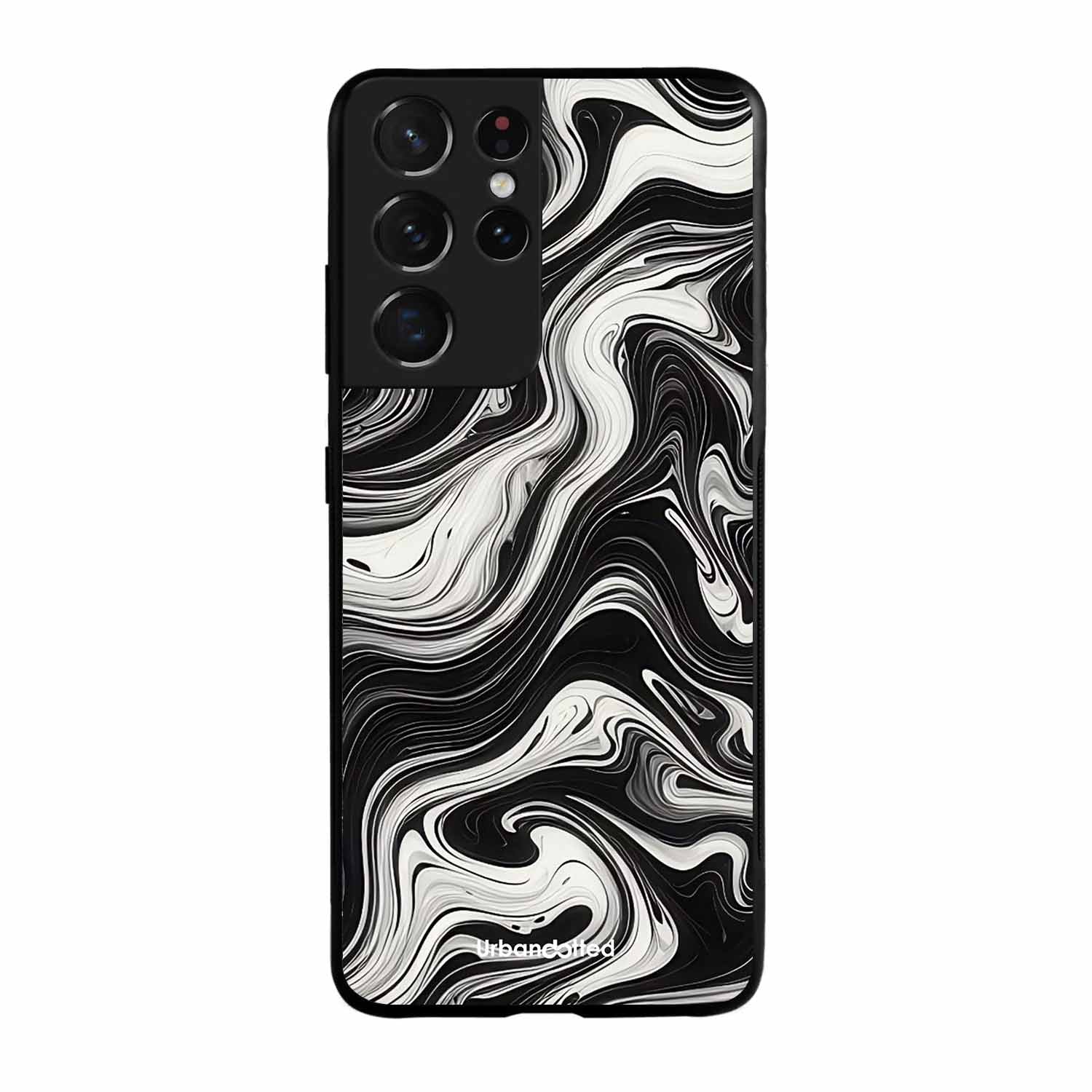 Monochrome Marble Glass Case For Samsung S21 Ultra 5G