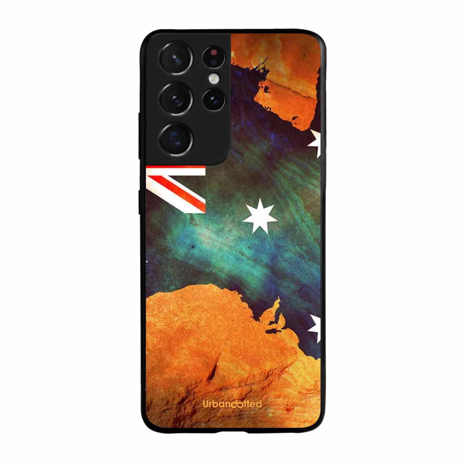 Australian Flag Map Glass Case For Samsung S21 Ultra 5G
