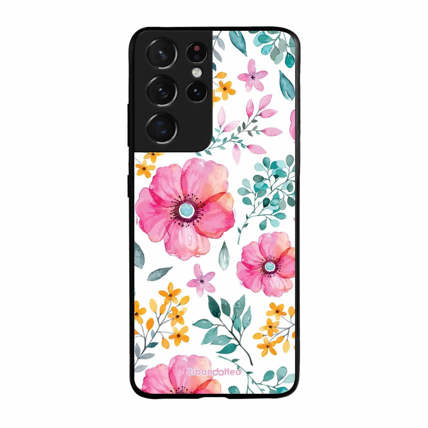 True Blue Wildflower Glass Case For Samsung S21 Ultra 5G