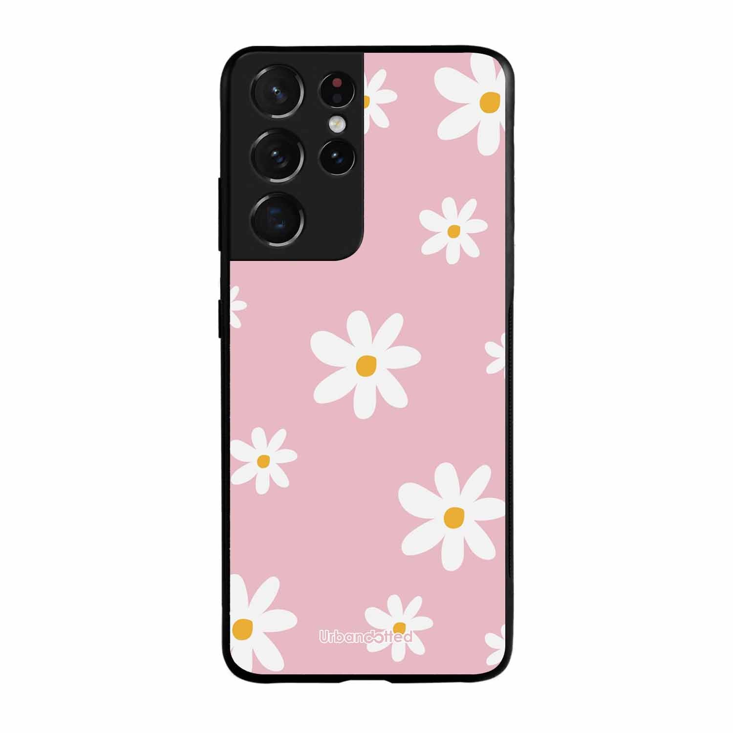 Pink Daisy Delight Glass Case For Samsung S21 Ultra 5G