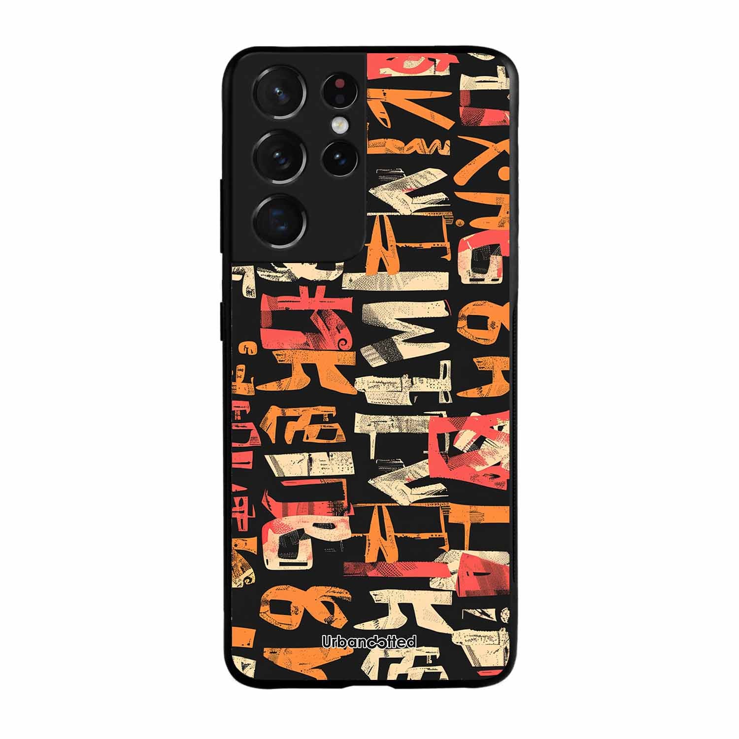 Mixed Typography Design Glass Case For Samsung S21 Ultra 5G