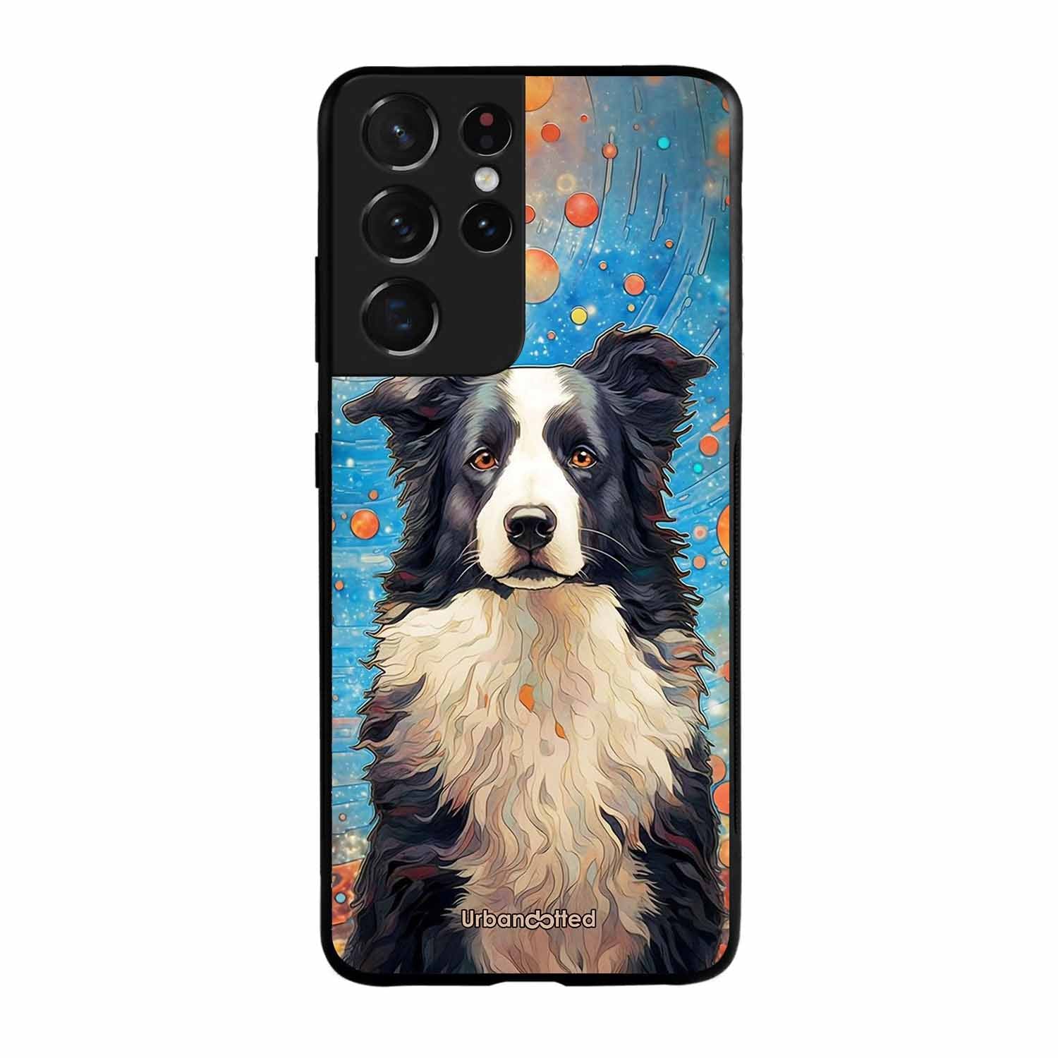 Artistic Dog Illustration Glass Case For Samsung S21 Ultra 5G