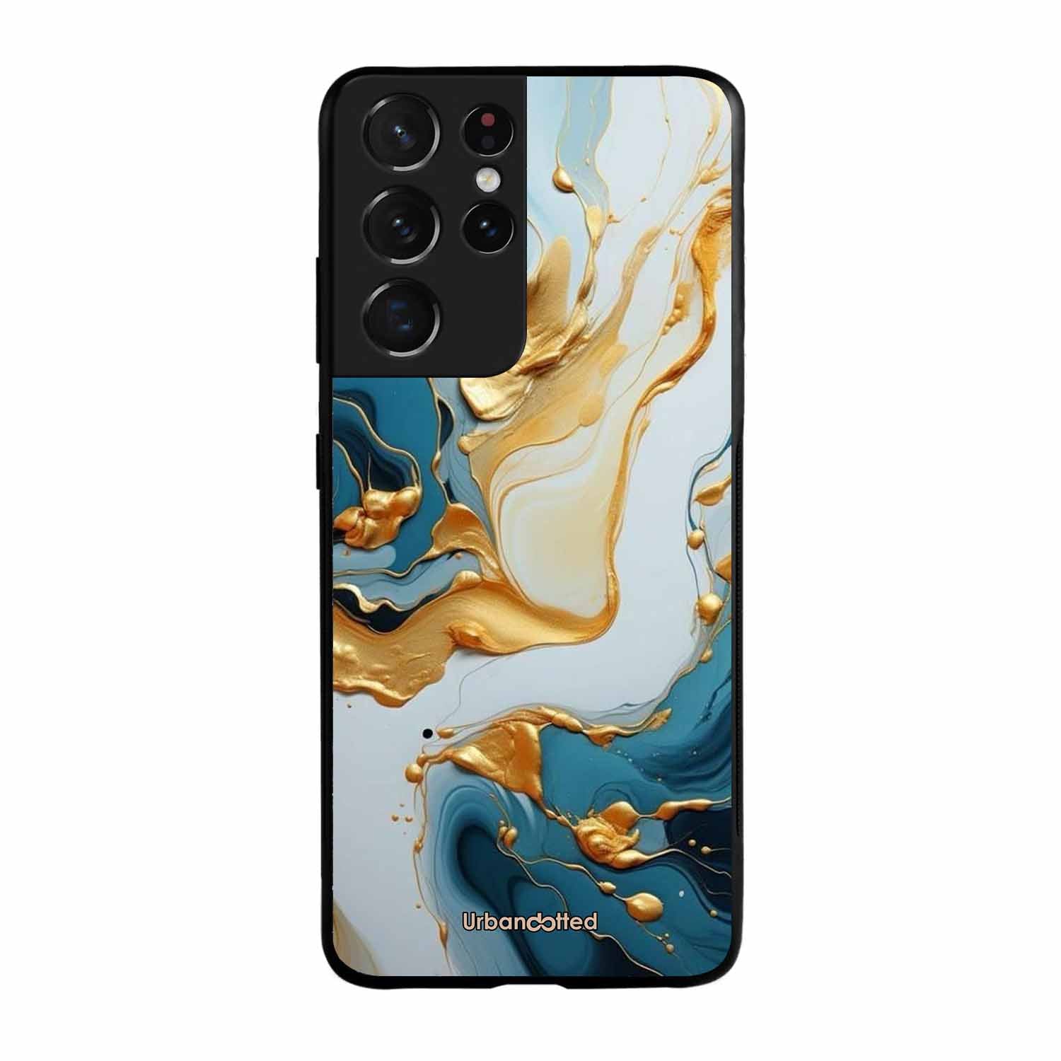 Luxurious Marble Effect Glass Case For Samsung S21 Ultra 5G