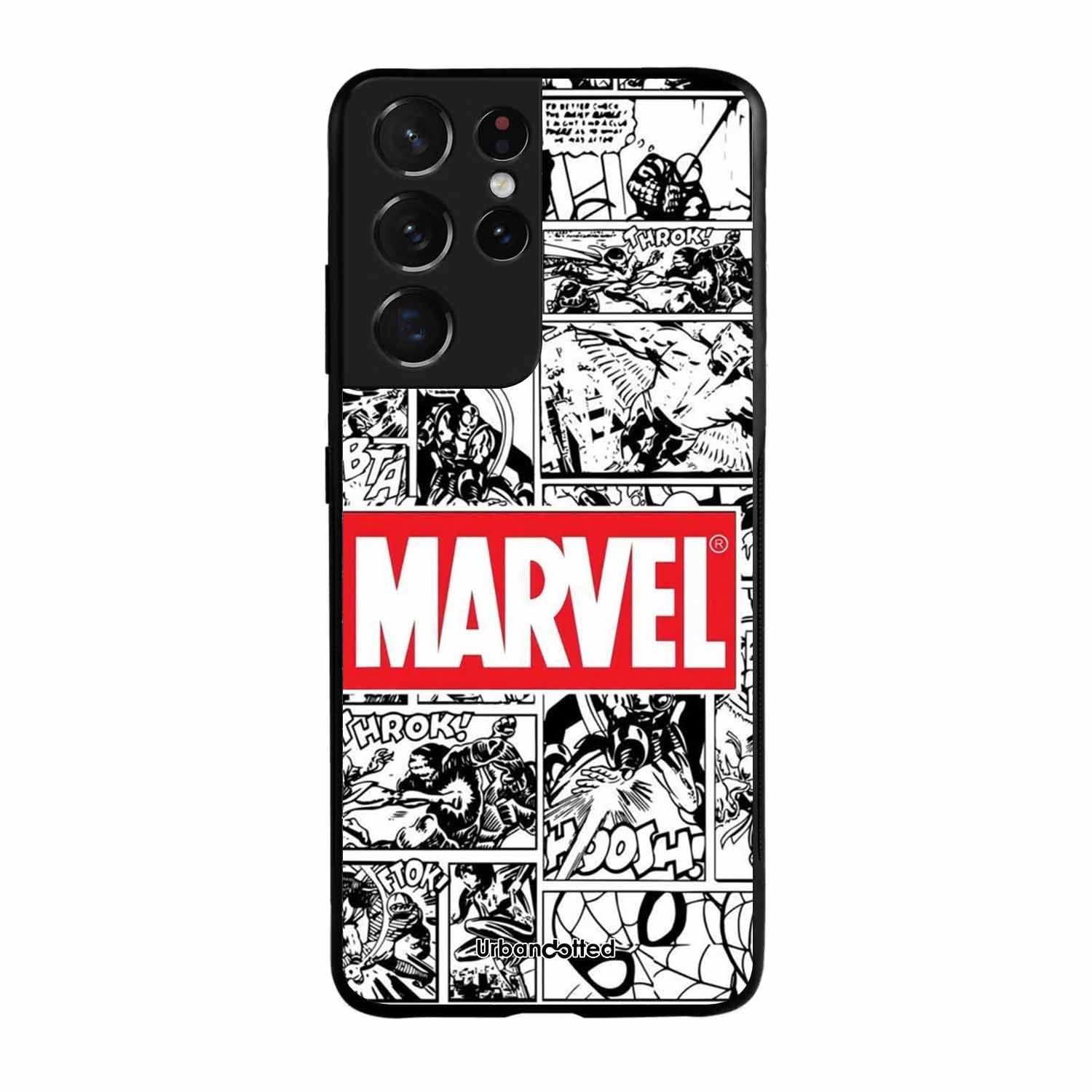 Black and White Comic Book Glass Case For Samsung S21 Ultra 5G