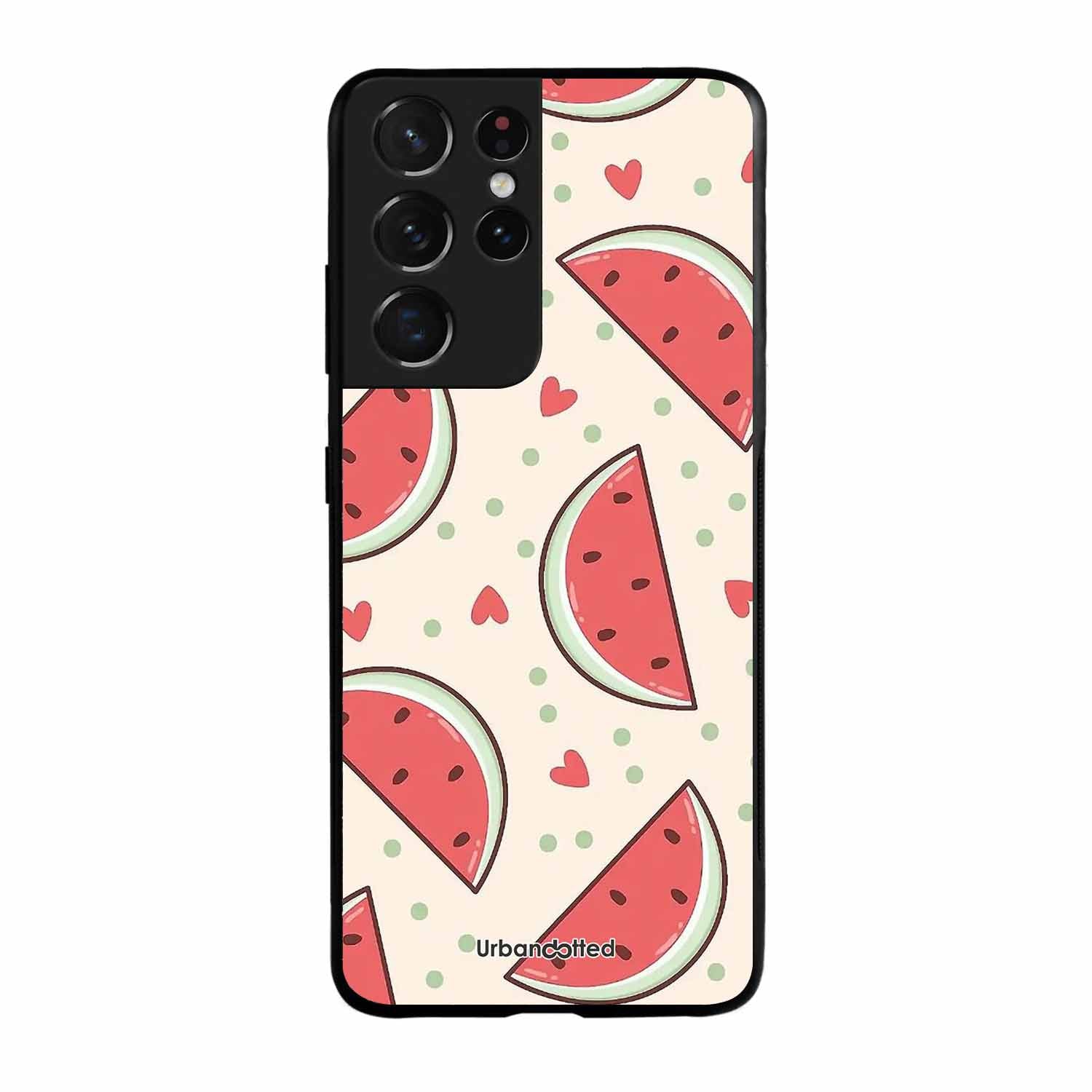 Watermelon Slice Fun Glass Case For Samsung S21 Ultra 5G