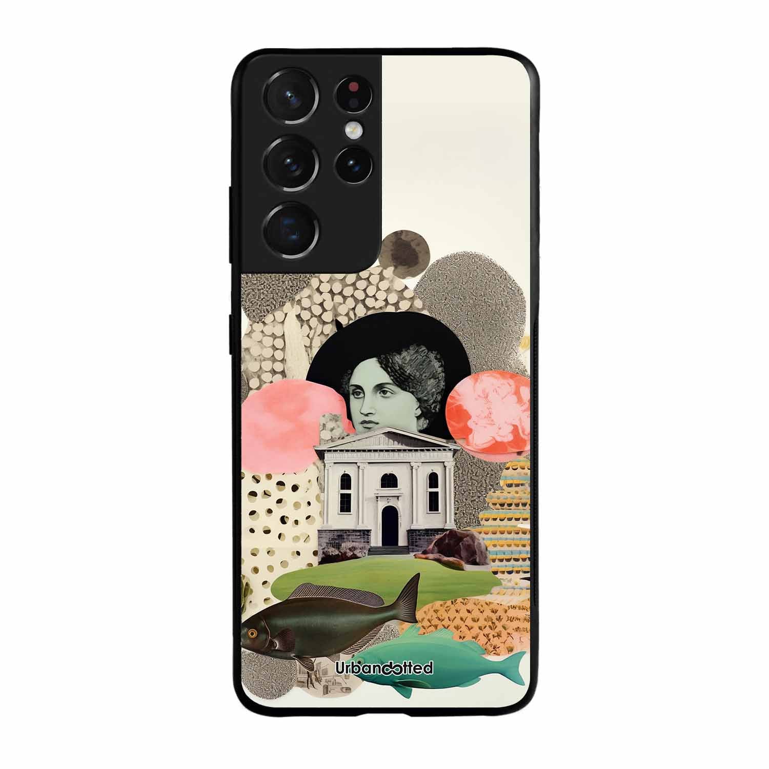 Whimsical Mixed Media Art Glass Case For Samsung S21 Ultra 5G