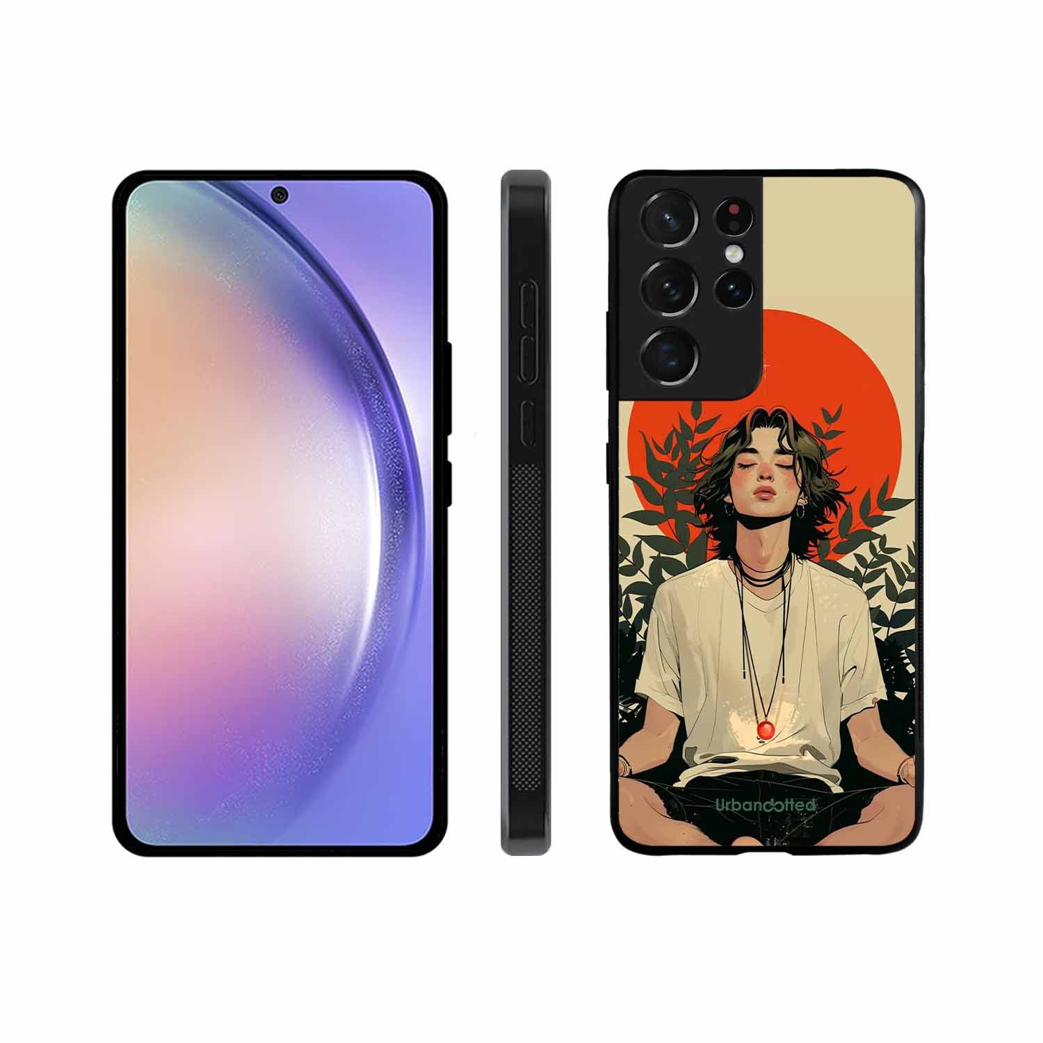 Meditating Figure Glass Case For Samsung S21 Ultra 5G